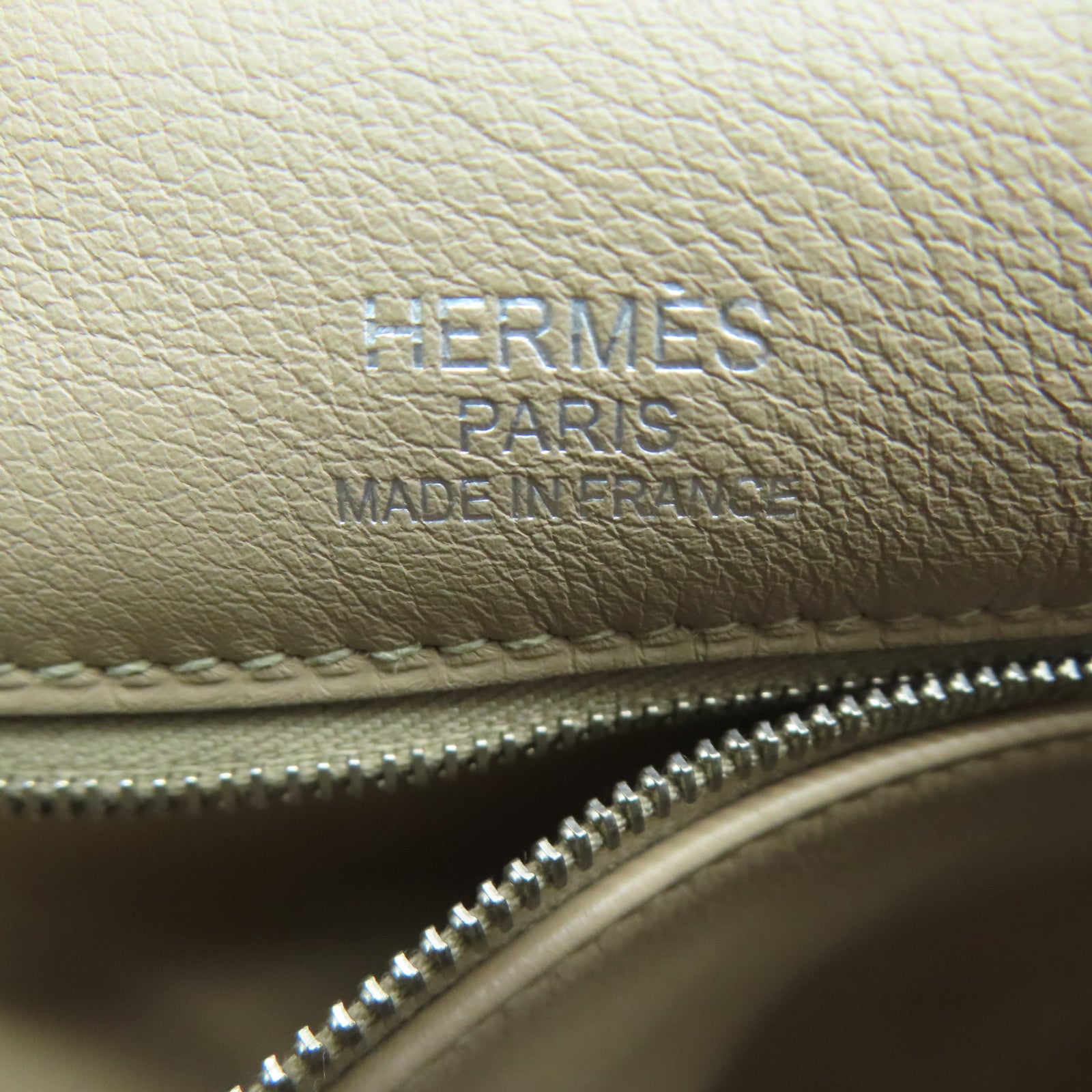 HERMES Swift皮革Ghillies Kelly 35银扣手挽肩背两用袋Argile/Etoupe粘土色/大象灰