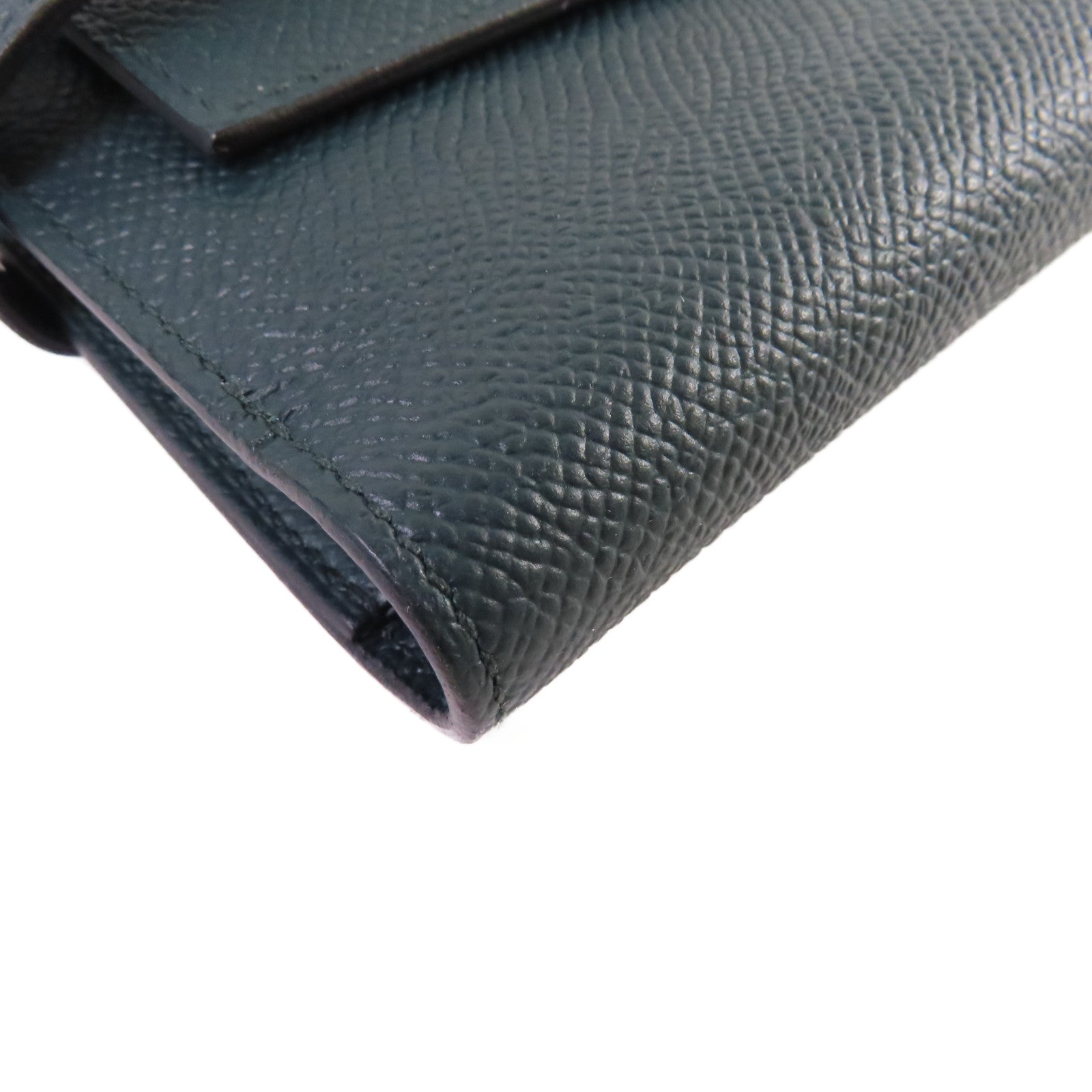 HERMES Epsom皮革Kelly Wallet金扣錢包Vert Jade松柏綠