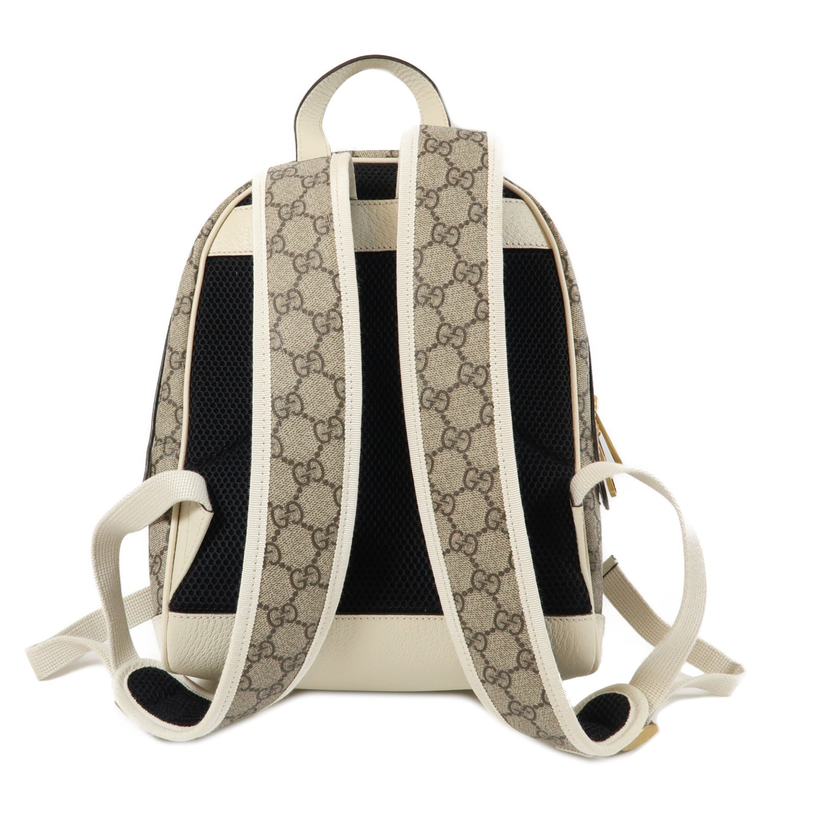 GUCCI 塗層帆布/皮革Ophidia GG Supreme Backpack金扣背包啡色/白色