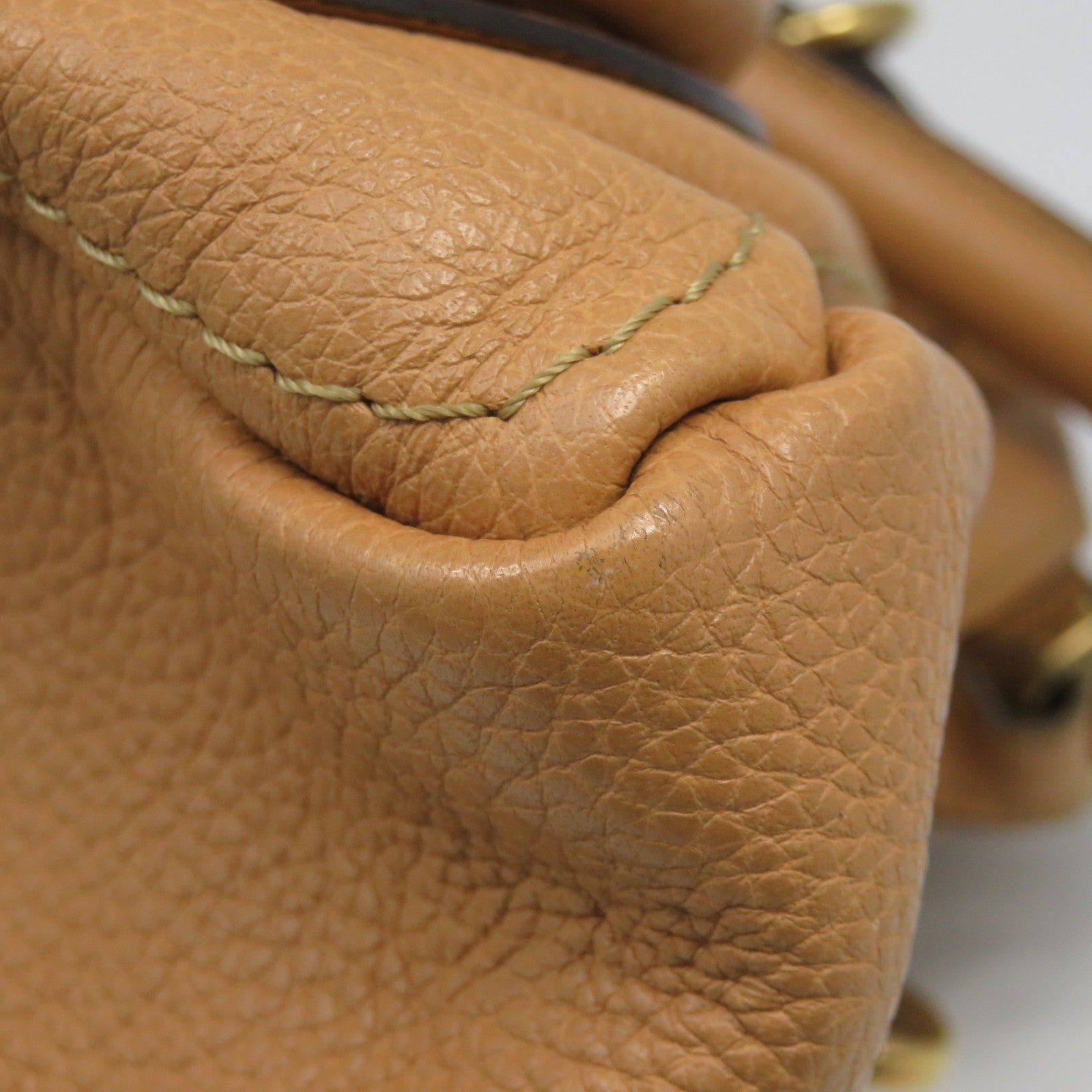 Chloe Leather Paraty Bag Gold Buckle Shoulder Bag Beige