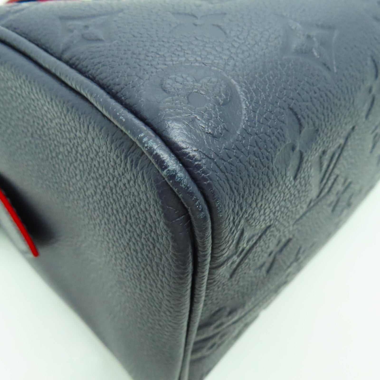 LOUIS VUITTON Monogram Empreinte Speedy Bandouliere 25金扣手挽肩背兩用袋深藍色