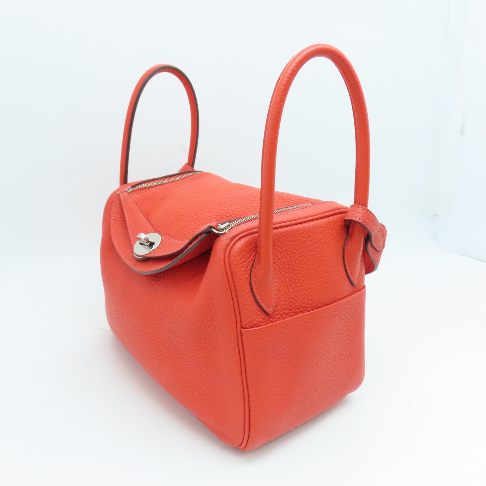 HERMES Clemence皮革Lindy 26 Shoulder Bag銀扣手挽肩背兩用袋