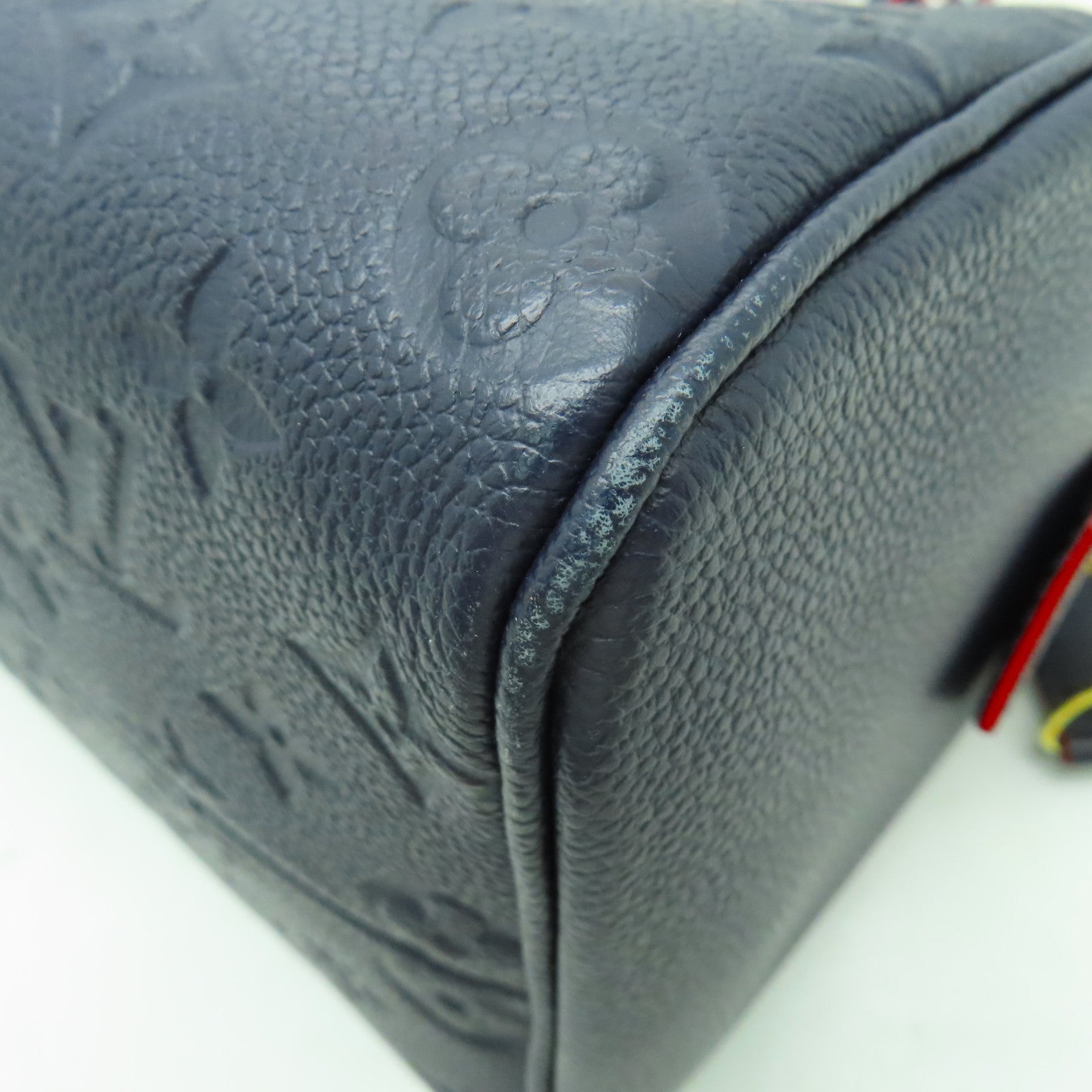 LOUIS VUITTON Monogram Empreinte Speedy Bandouliere 25金扣手挽肩背兩用袋深藍色