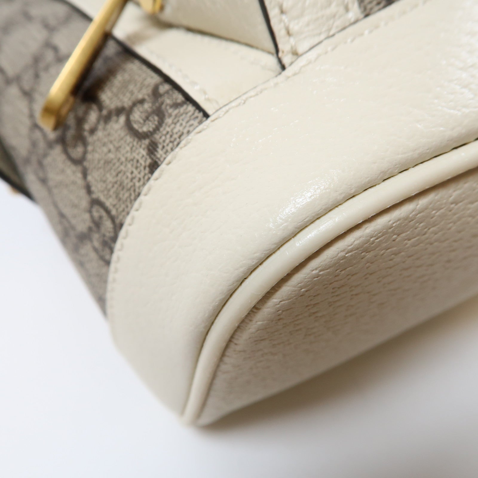 GUCCI 塗層帆布/皮革Ophidia GG Supreme Backpack金扣背包啡色/白色