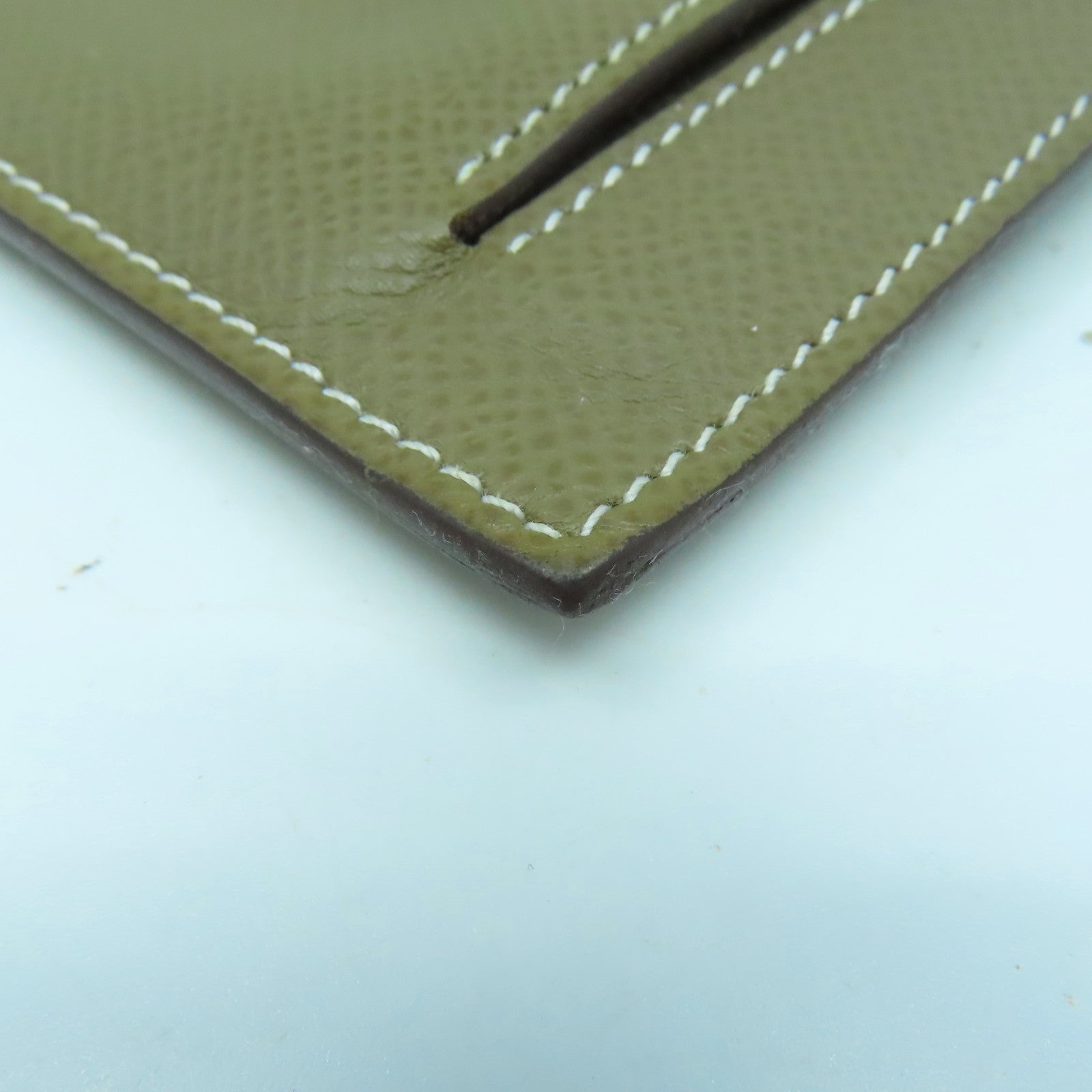 HERMES Epsom皮革Kelly Pocket金扣錢包經典駝色