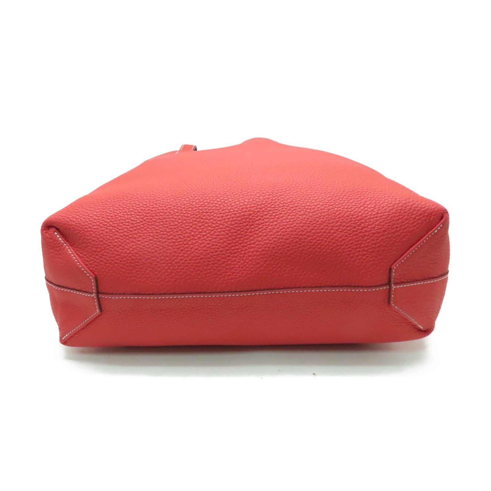 HERMES Clemence皮革Double Sens手挽袋Rubis/Bougainvillea紅色/酒紅色