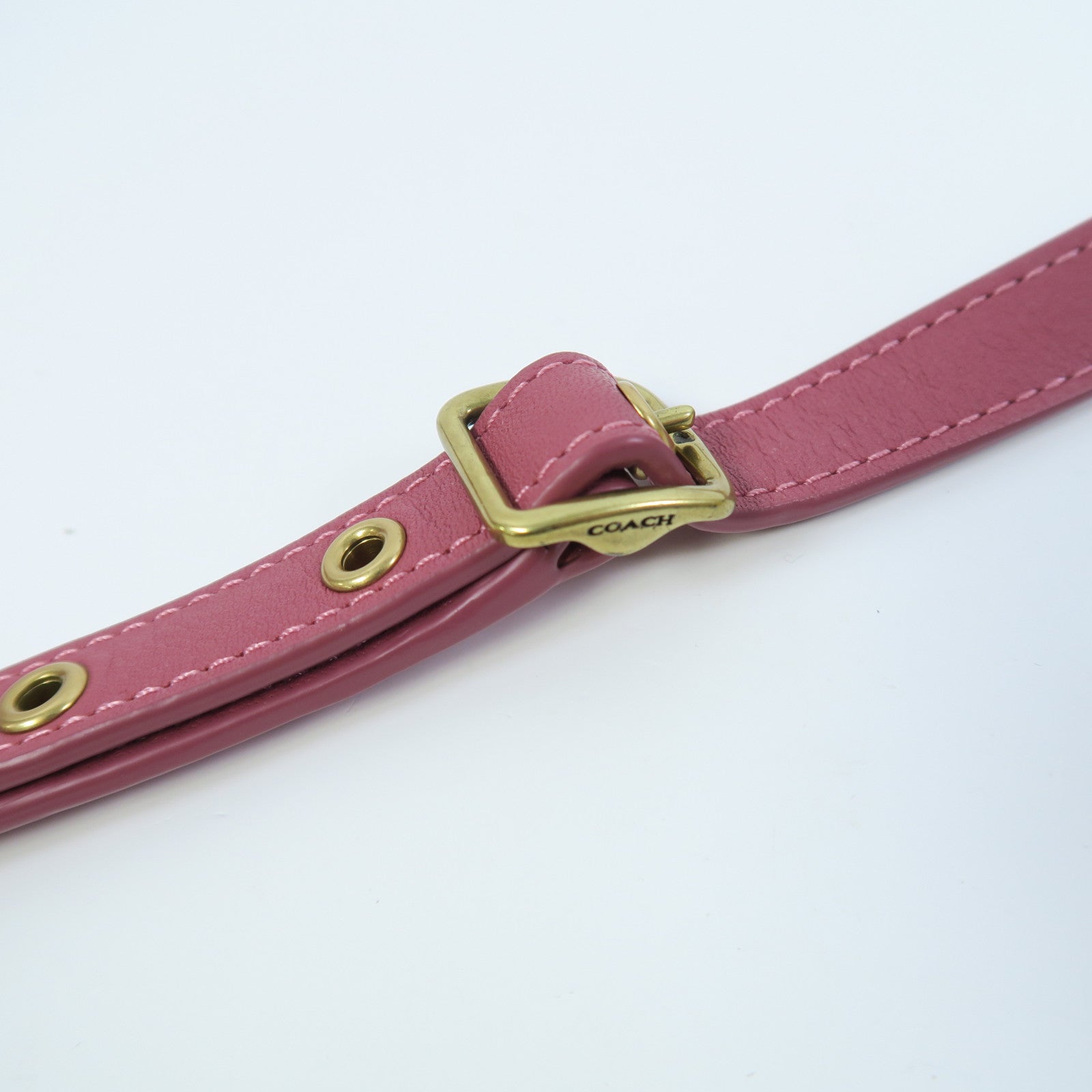 COACH 羊皮皮革Turnlock Clutch 20 Chain Shoulder金扣手挽肩背兩用袋粉紅色