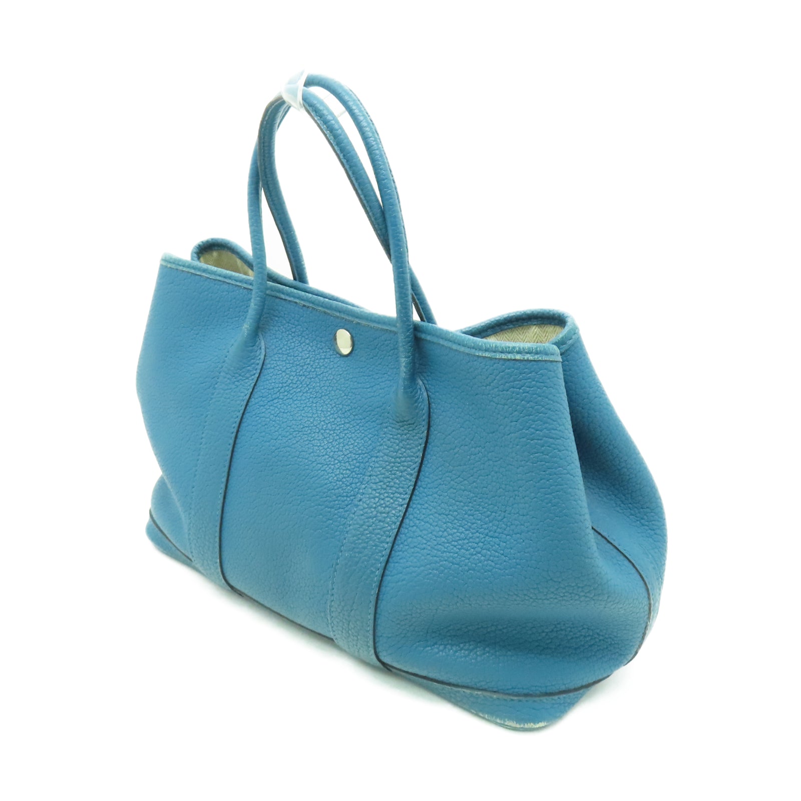 HERMES Country皮革GardenParty PM銀扣手挽袋