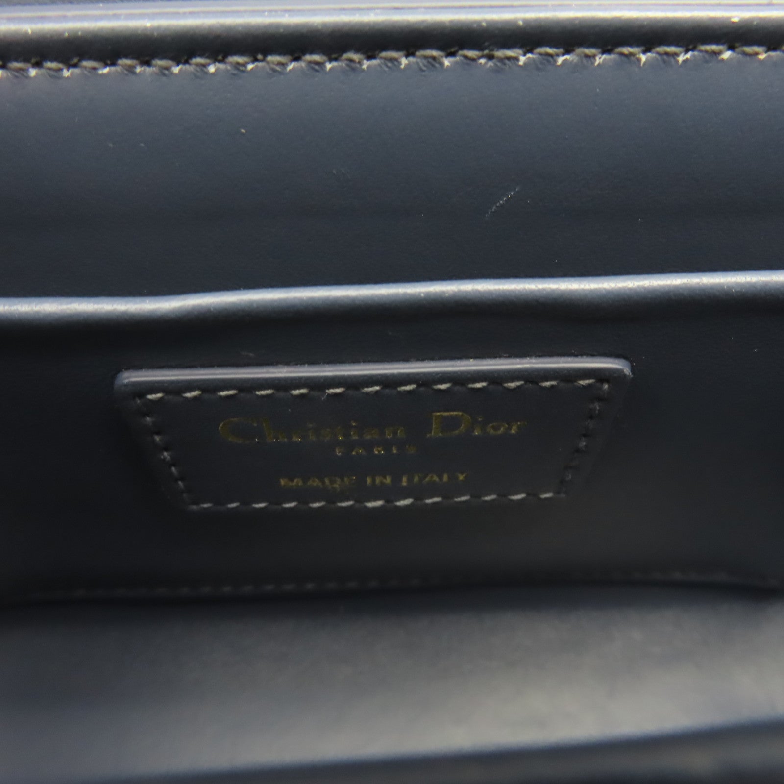 Dior 牛皮皮革30 Montaigne Bag金扣肩背袋藍色