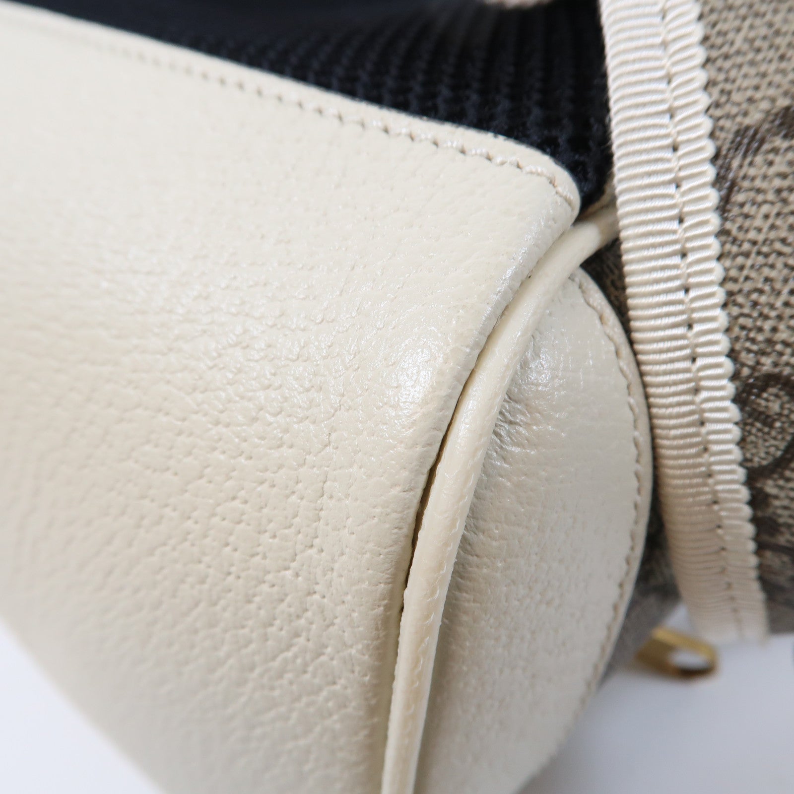GUCCI 塗層帆布/皮革Ophidia GG Supreme Backpack金扣背包啡色/白色