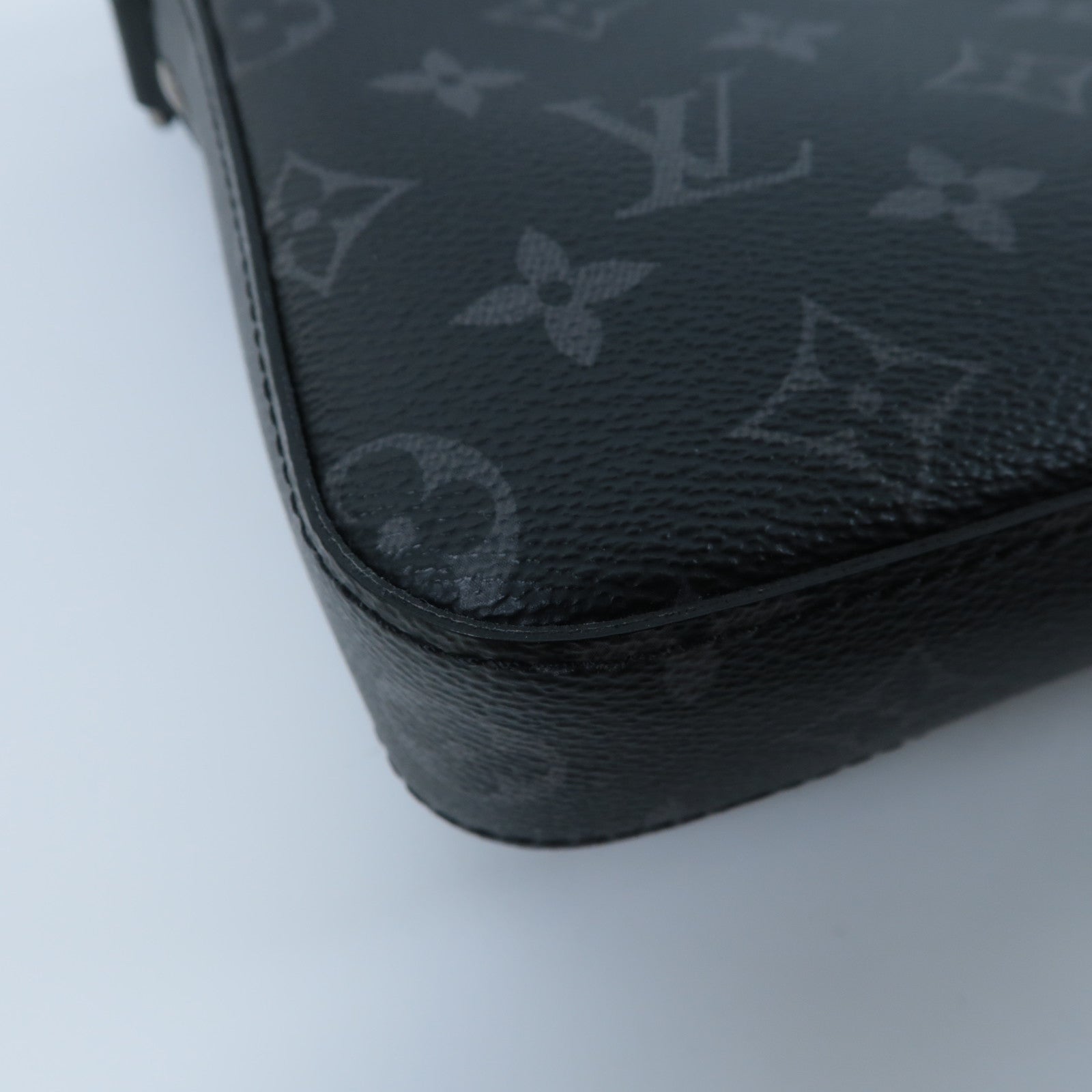 LOUIS VUITTON Monogram Eclipse Trio銀扣肩背袋黑色/灰色