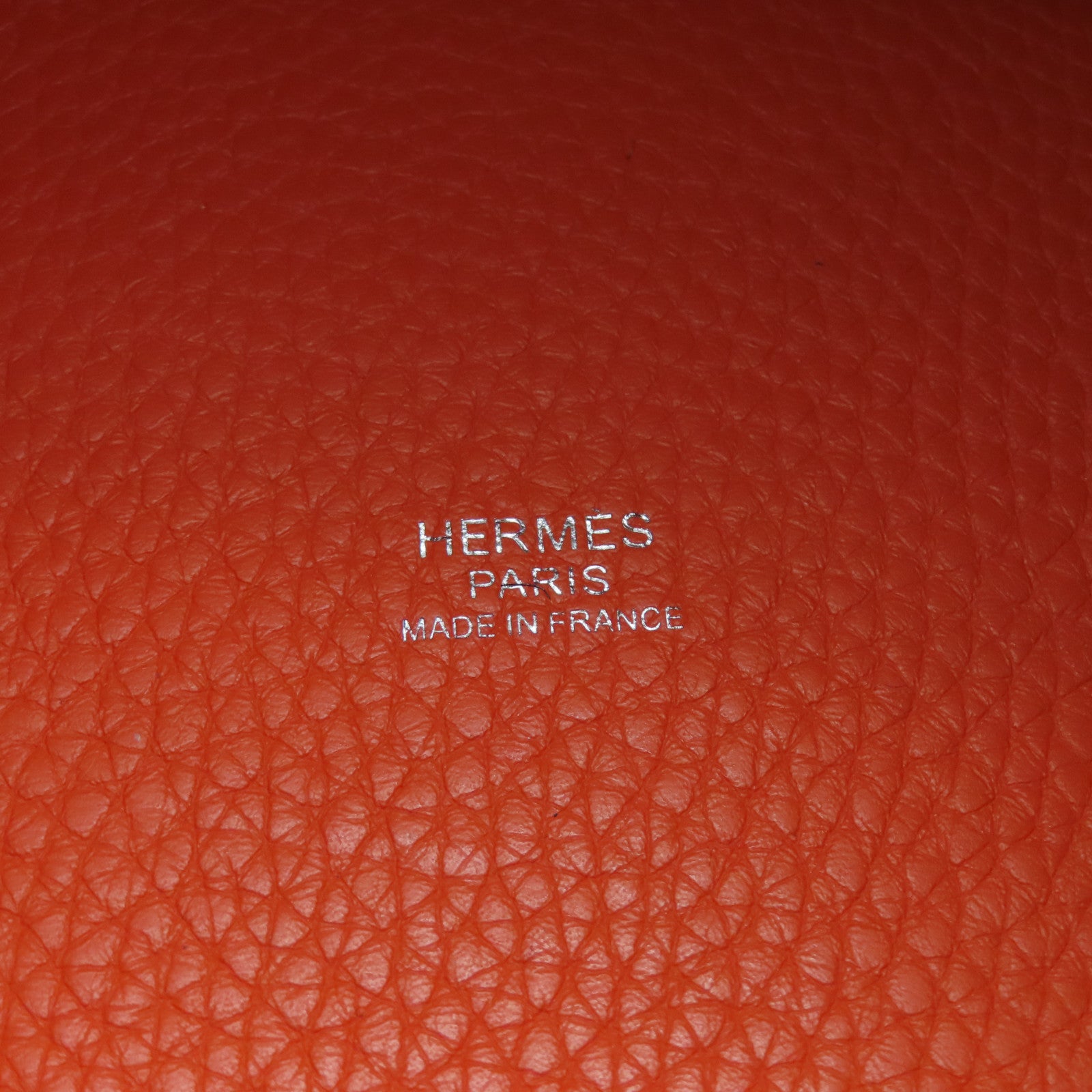 HERMES Clemence皮革Picotin MM銀扣手挽袋橙色
