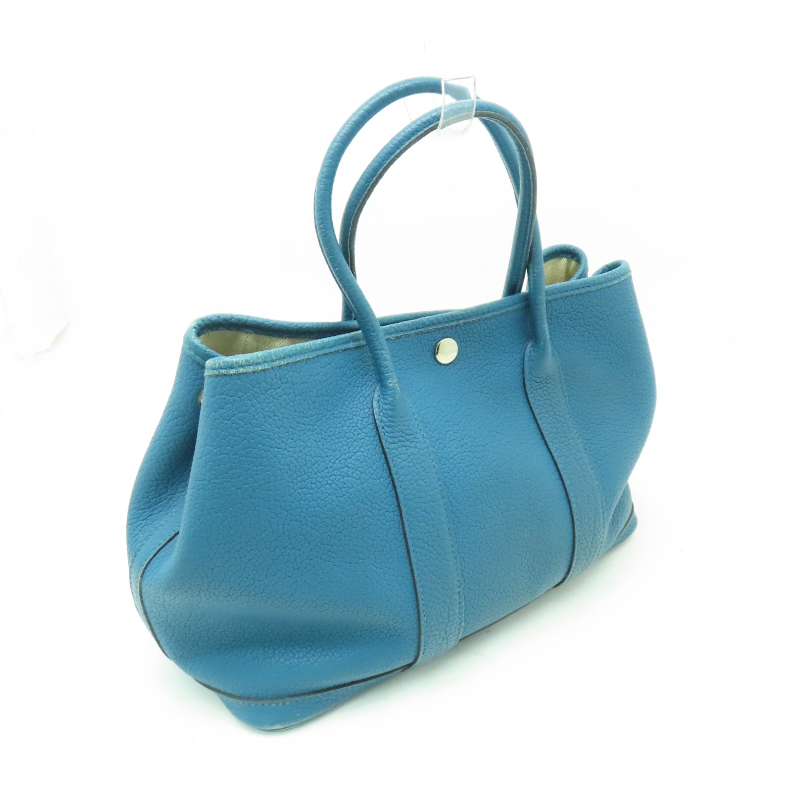 HERMES Country皮革GardenParty PM銀扣手挽袋