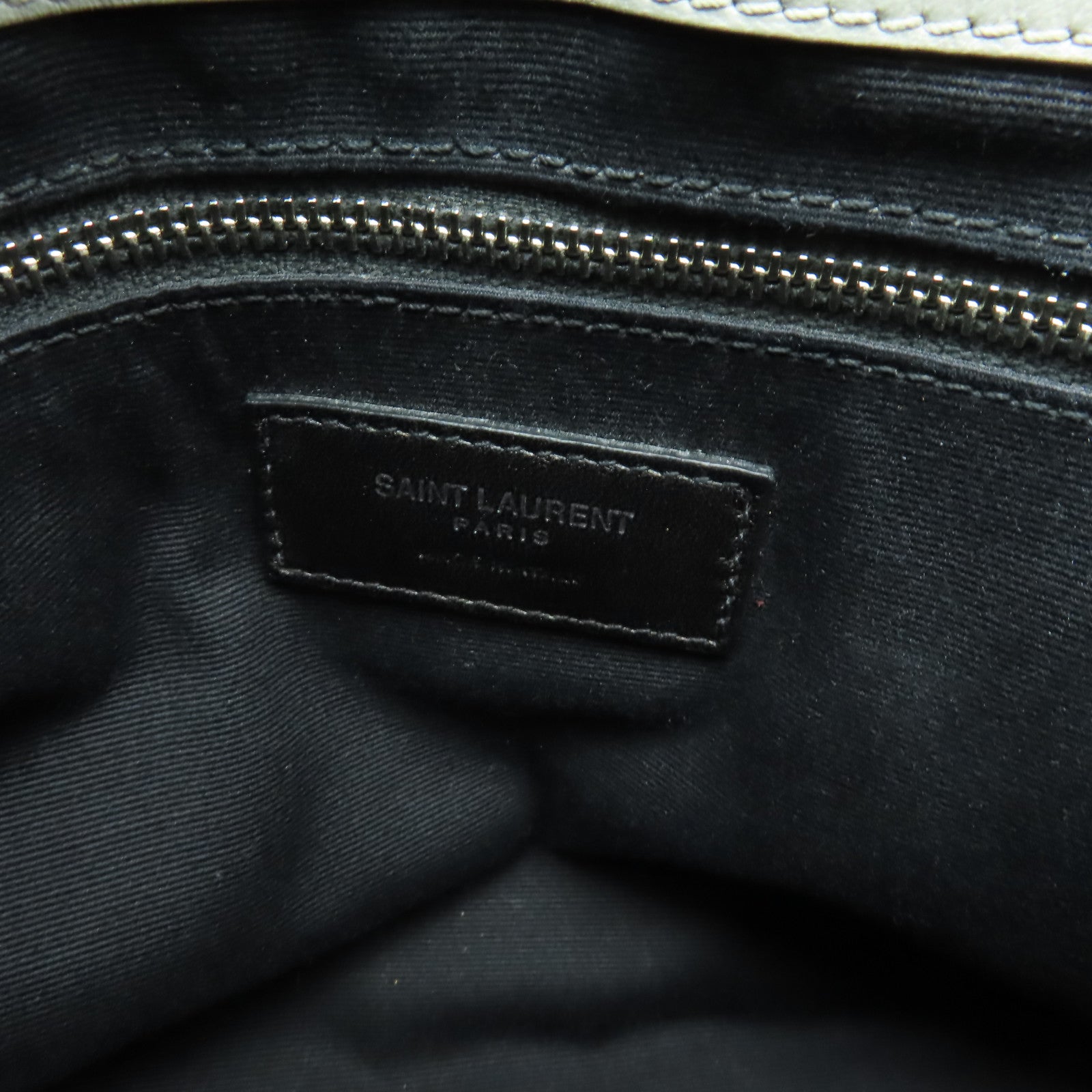SAINT LAURENT 牛皮皮革Shoulder Bag銀扣鏈帶肩背袋灰色