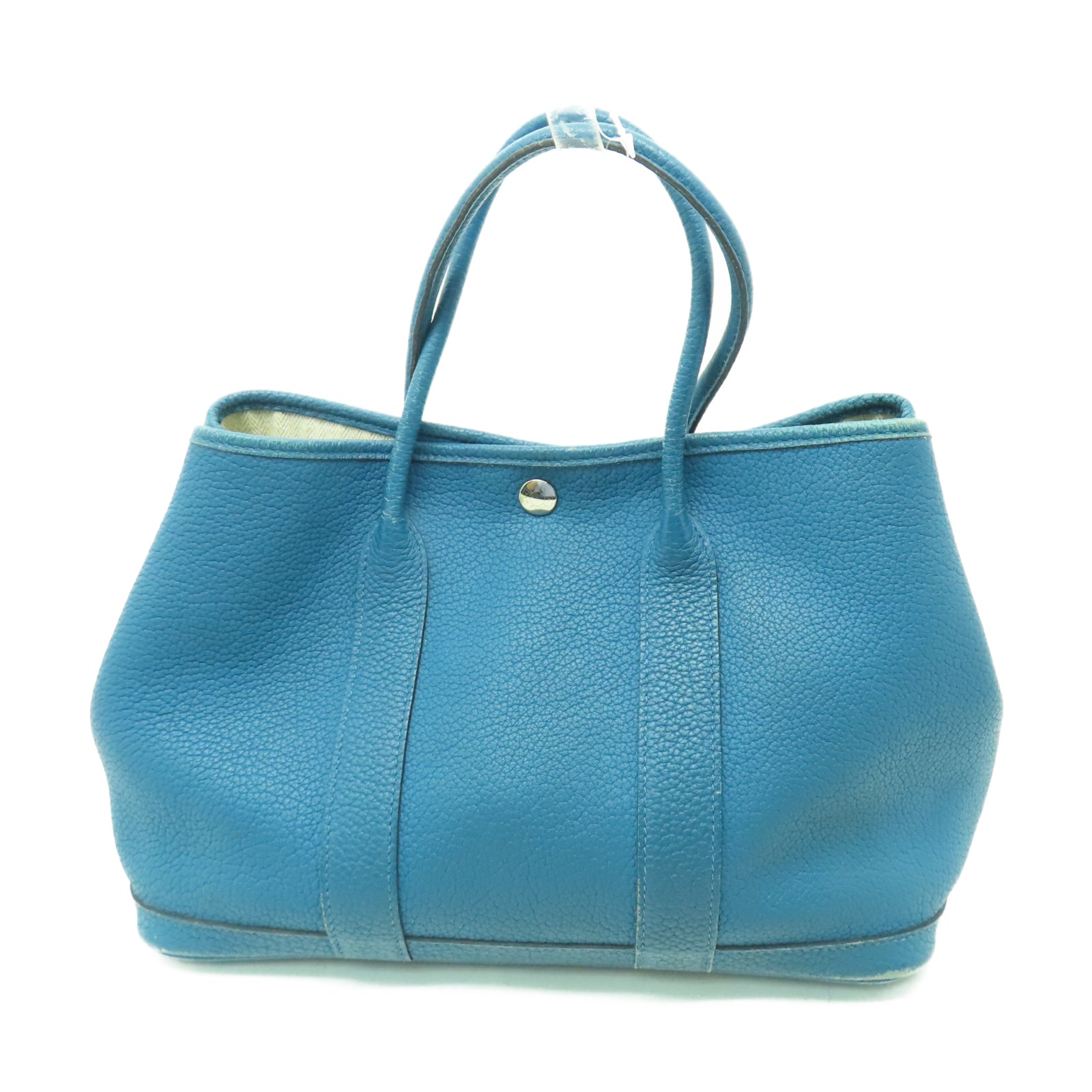 HERMES Country皮革GardenParty PM銀扣手挽袋