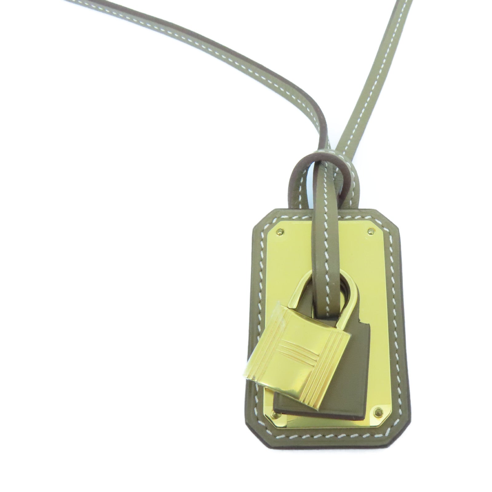 HERMES Swift皮革Necklace项链Etoupe啡色