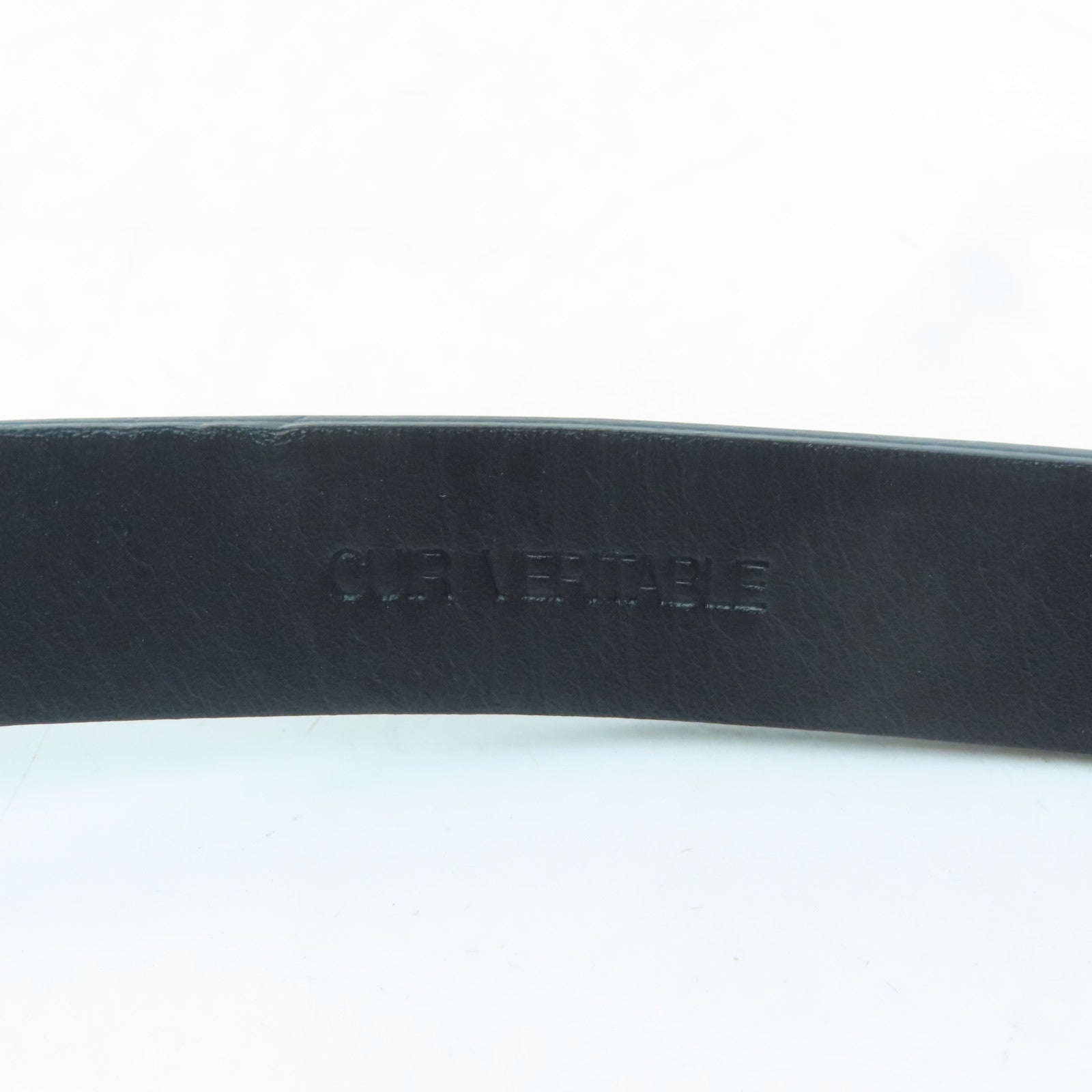 CHANEL Cowhide Leather Belt Gold Buckle Belt Black