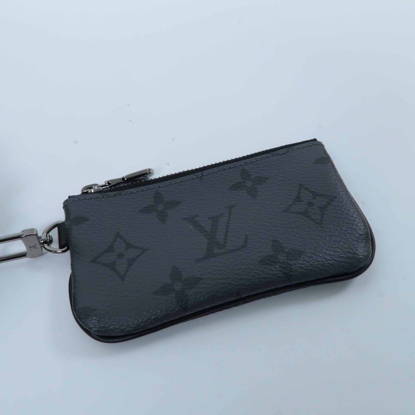 LOUIS VUITTON Monogram Eclipse Trio銀扣肩背袋黑色/灰色