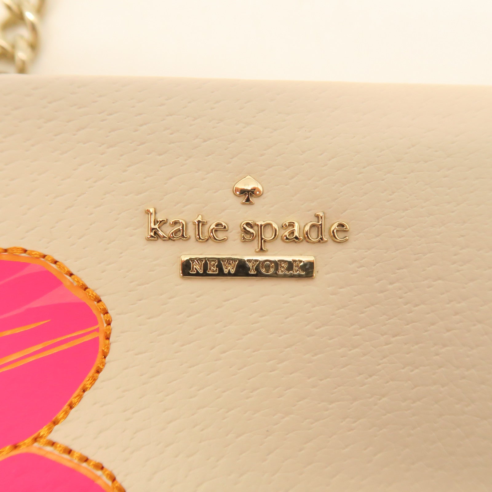 Kate Spade Leather Chain Shoulder Gold Buckle Chain Shoulder Bag White