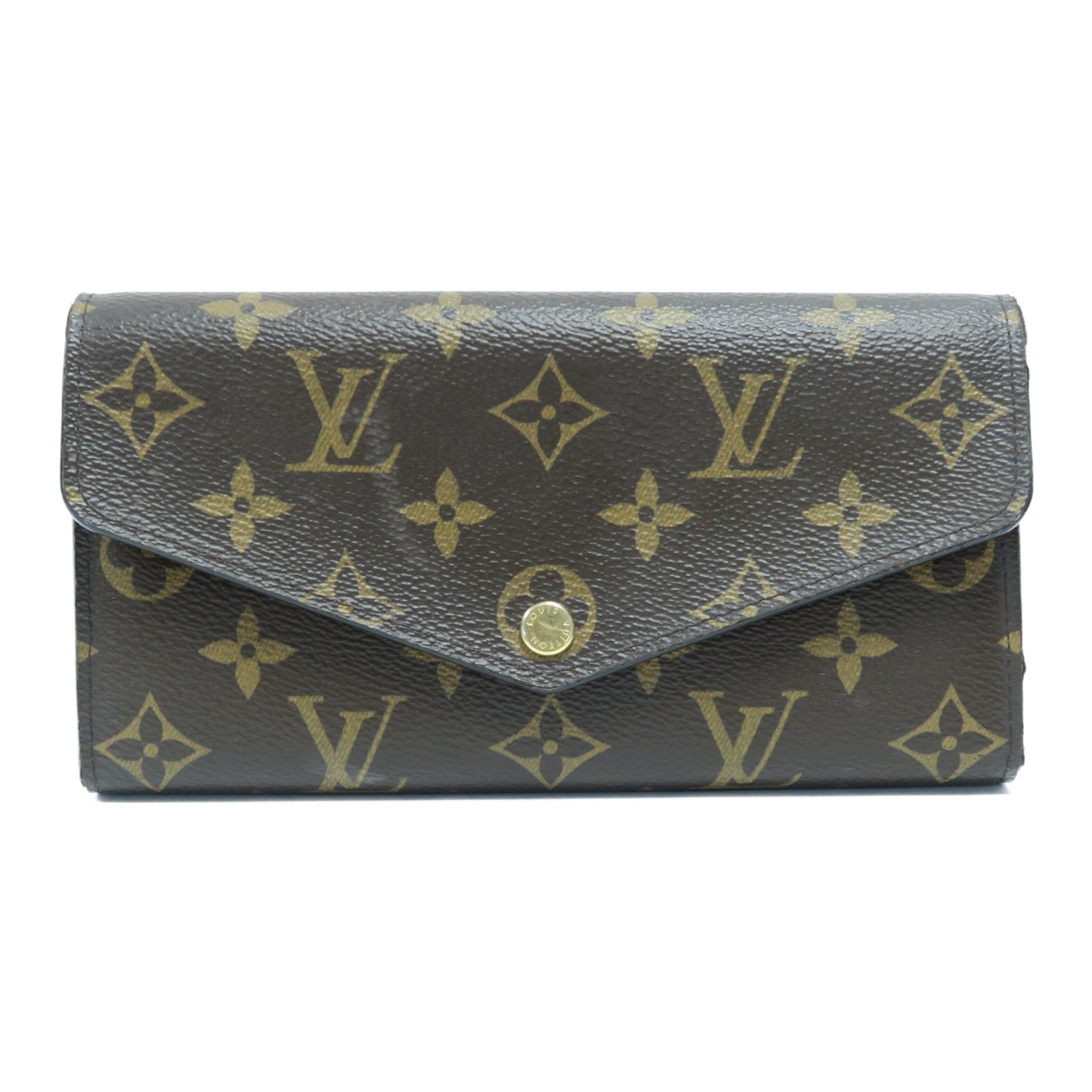 LOUIS VUITTON Monogram Sarah Long Wallet金扣長錢包啡色