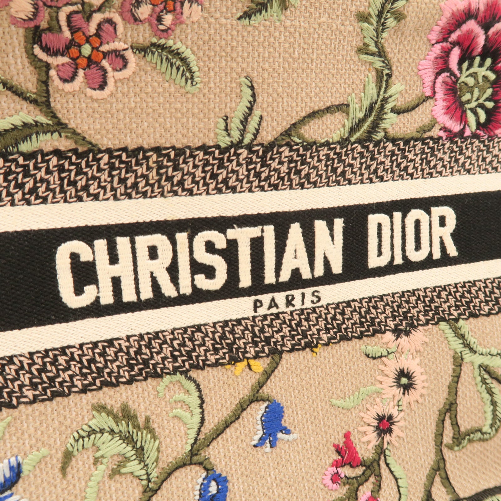 Dior Canvas Tote Bag Pink Beige