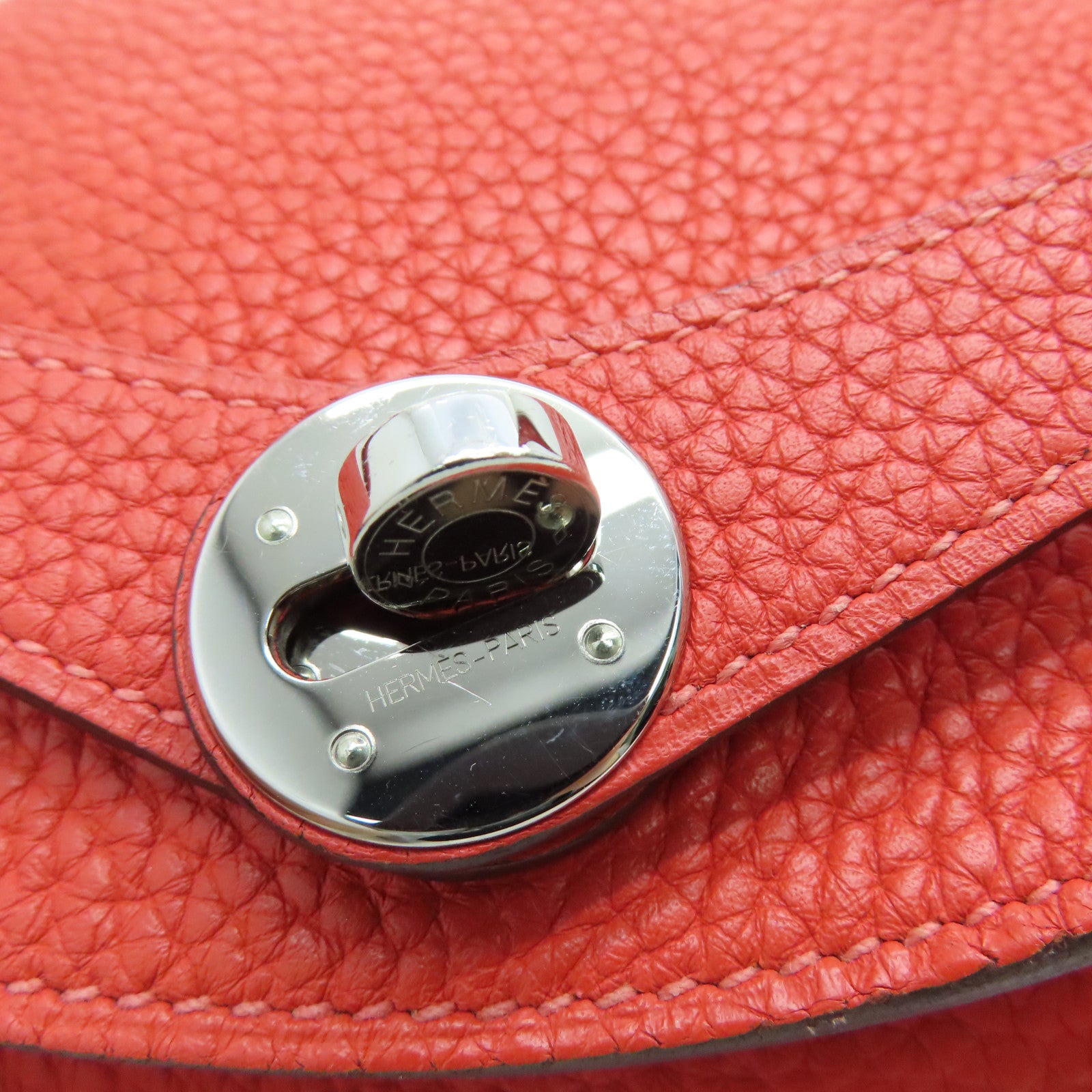 HERMES Clemence皮革Lindy 26 Shoulder Bag銀扣手挽肩背兩用袋