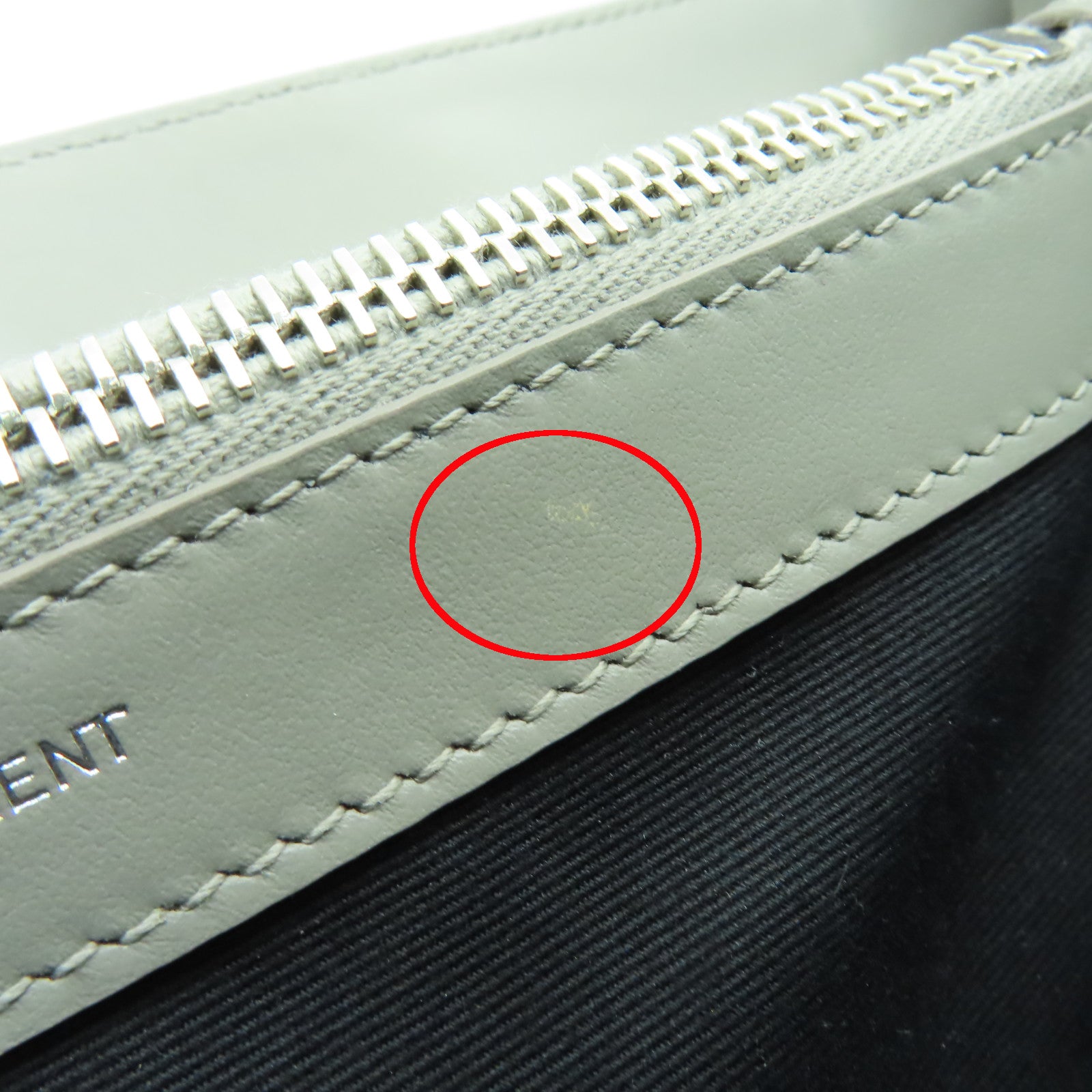 SAINT LAURENT 牛皮皮革Shoulder Bag銀扣鏈帶肩背袋灰色
