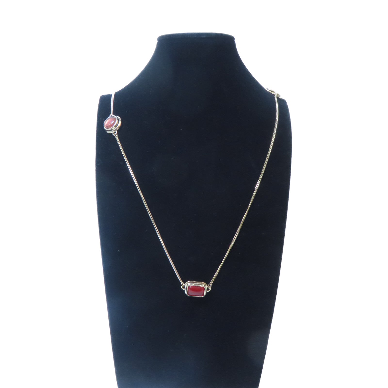 CHANEL 金屬Necklace金扣項鍊啡色/綠色/紅色