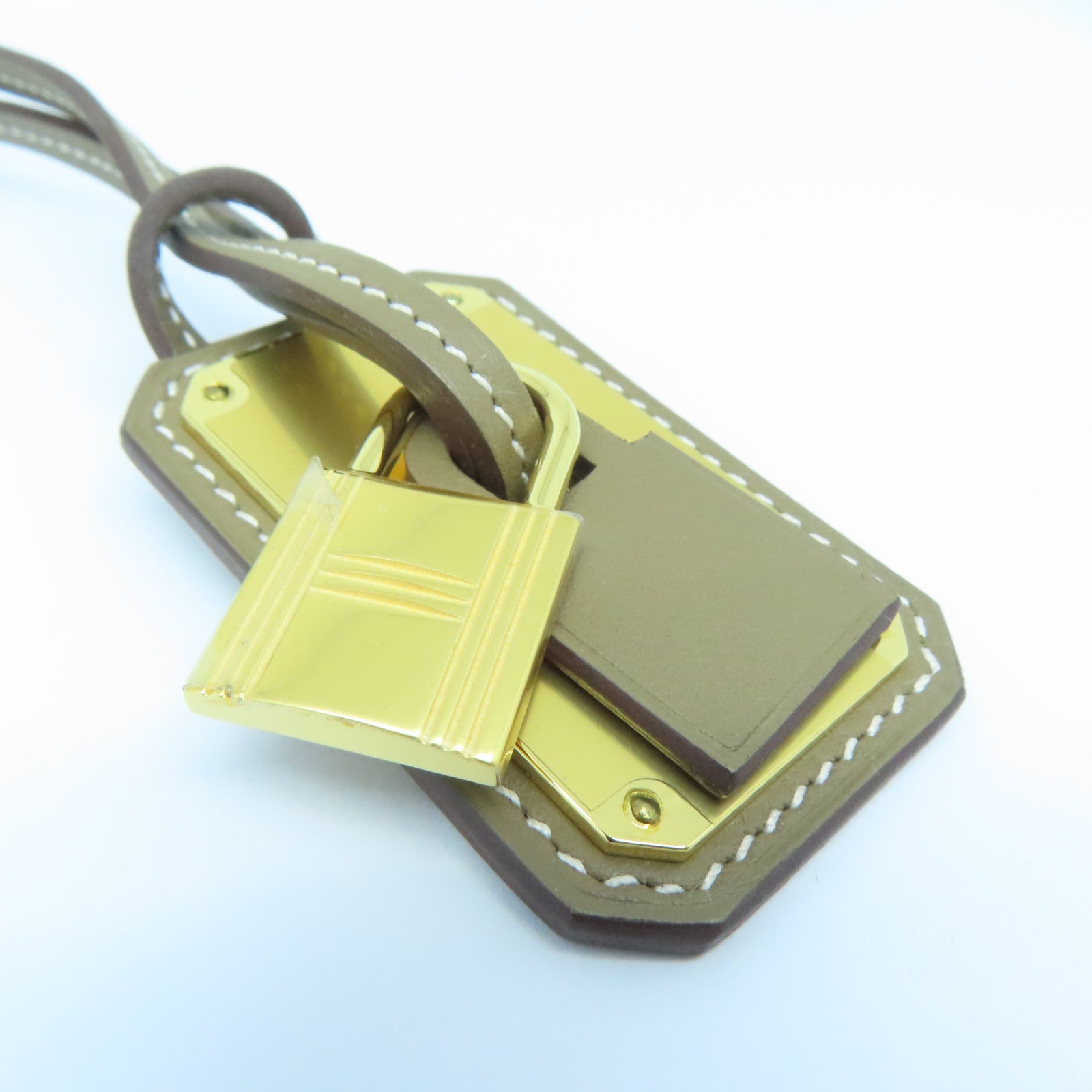 HERMES Swift皮革Necklace项链Etoupe啡色