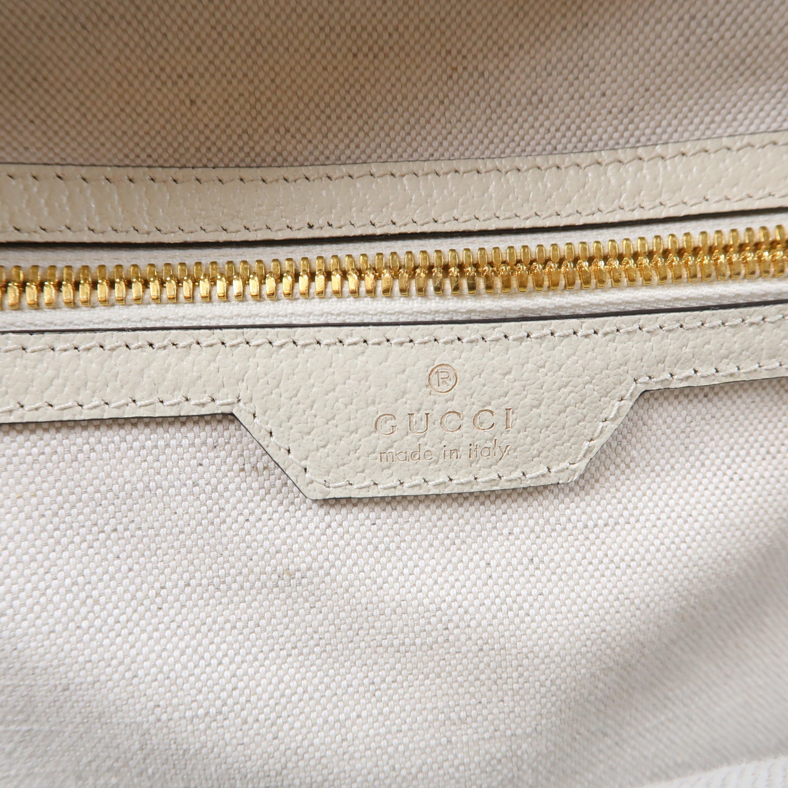 GUCCI 塗層帆布/皮革Ophidia GG Supreme Backpack金扣背包啡色/白色