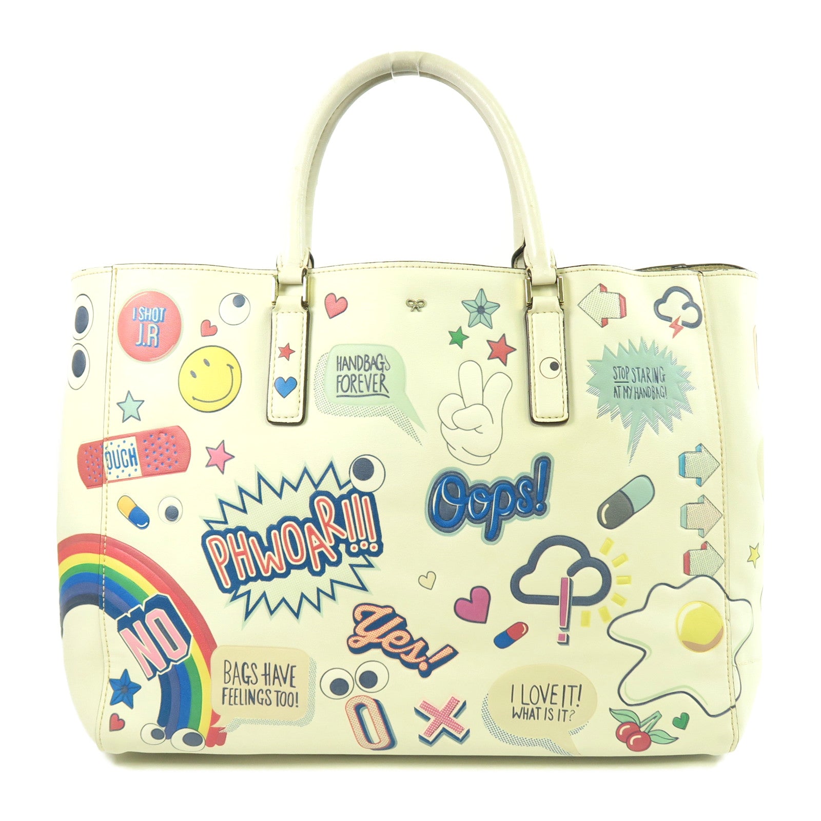 Anya Hindmarch 牛皮皮革Hand Bag金扣手挽袋彩色