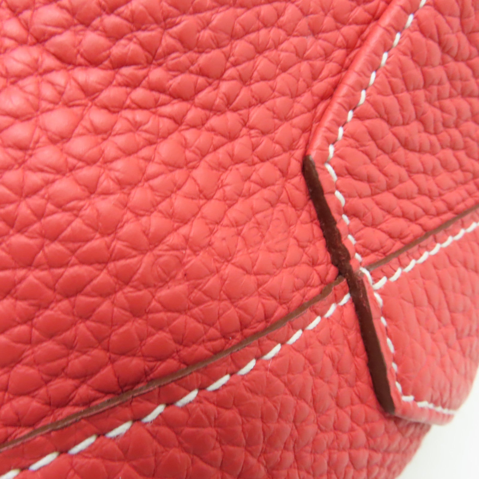 HERMES Clemence皮革Double Sens手挽袋Rubis/Bougainvillea紅色/酒紅色