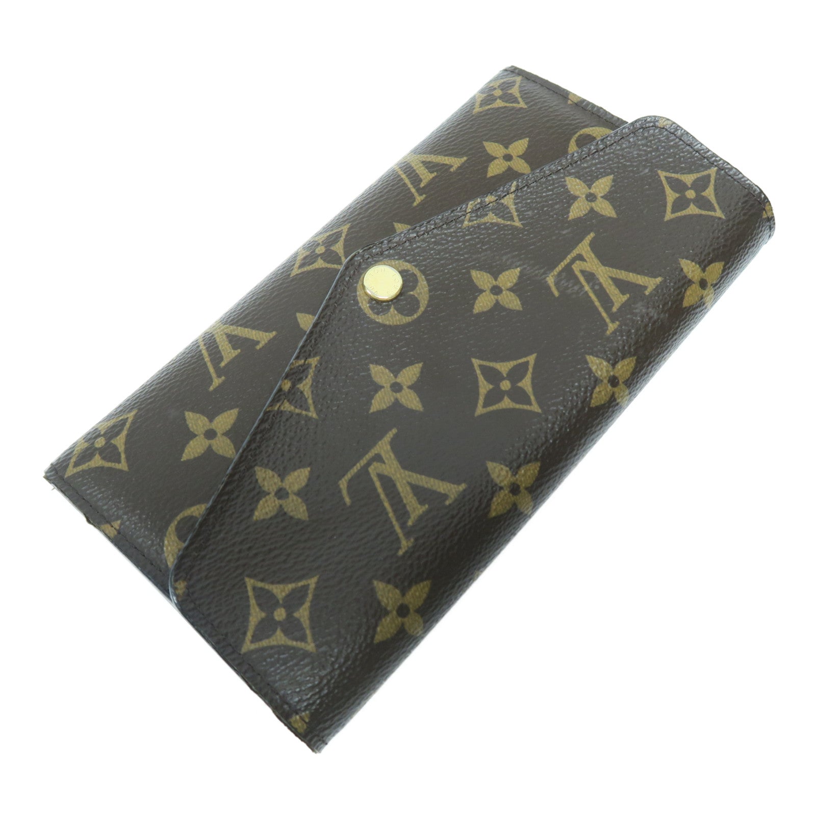 LOUIS VUITTON Monogram Sarah Long Wallet金扣長錢包啡色