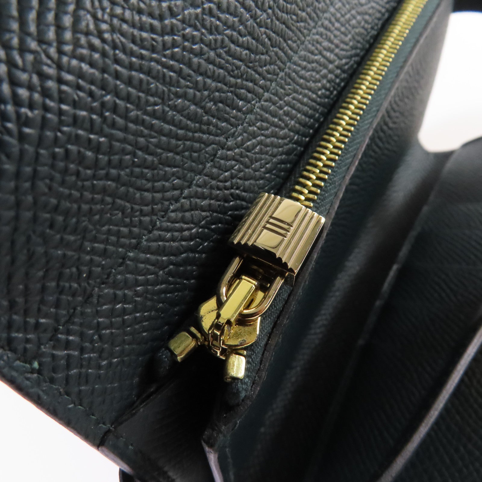HERMES Epsom皮革Kelly Wallet金扣錢包Vert Jade松柏綠