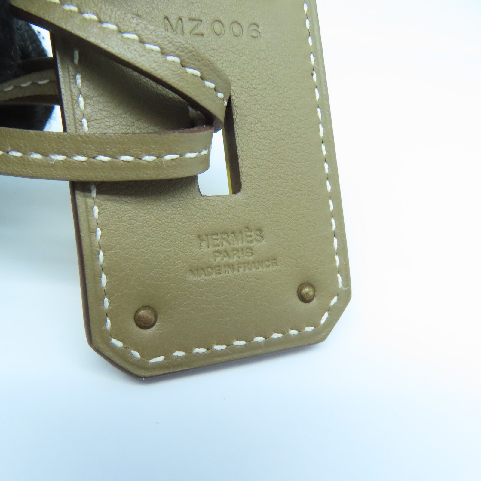 HERMES Swift皮革Necklace项链Etoupe啡色