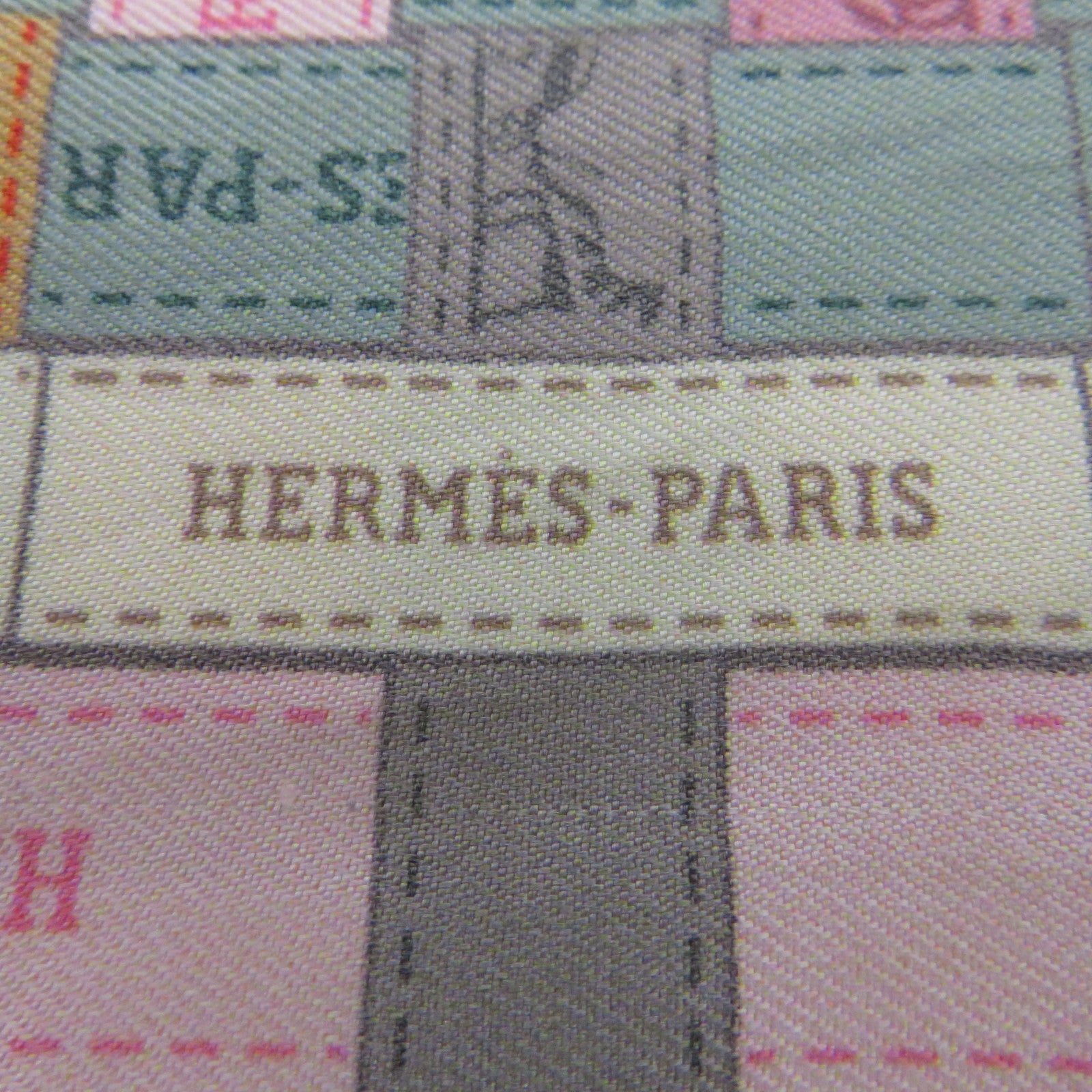 HERMES 絲質Twilly絲巾灰色/藍色/粉紅色