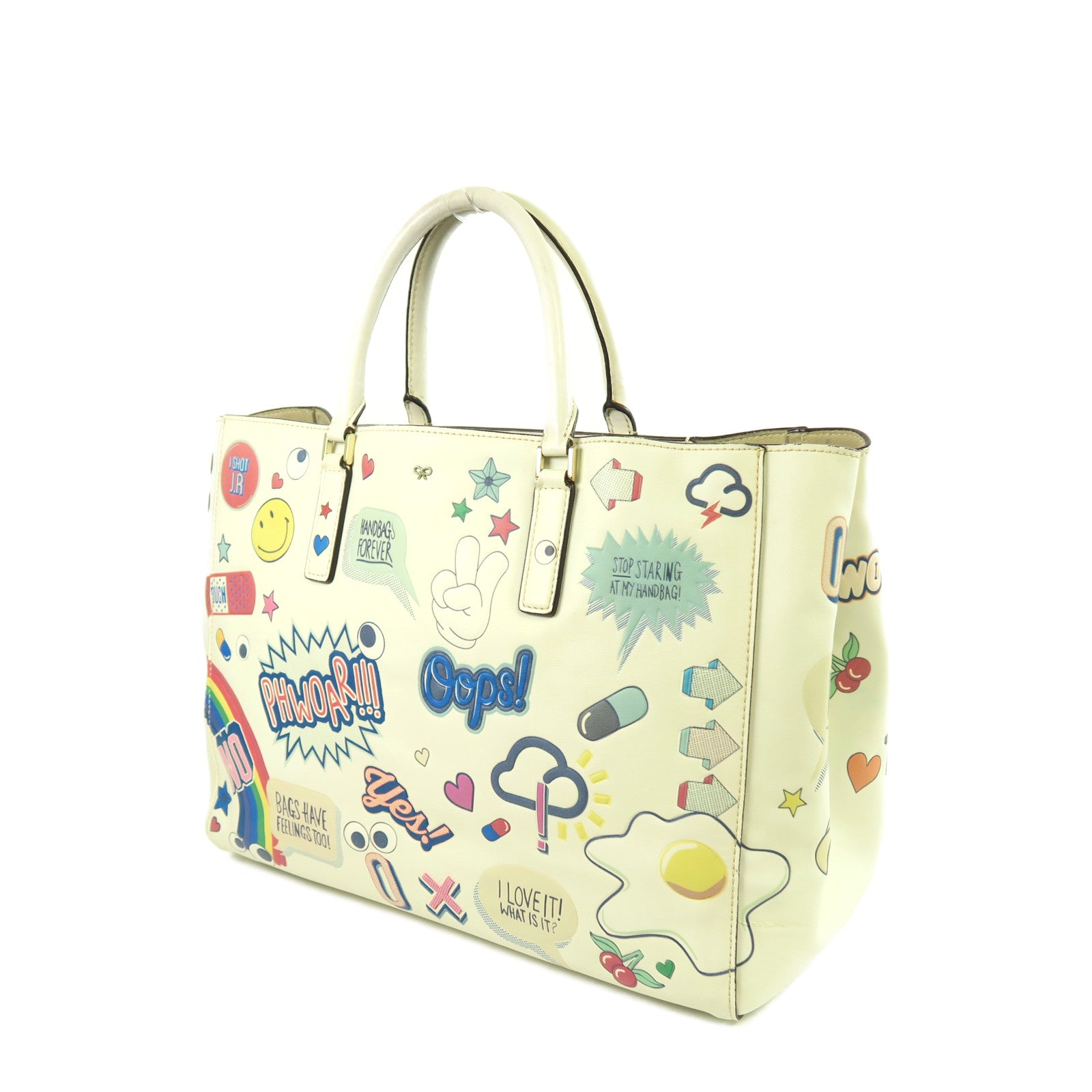 Anya Hindmarch 牛皮皮革Hand Bag金扣手挽袋彩色