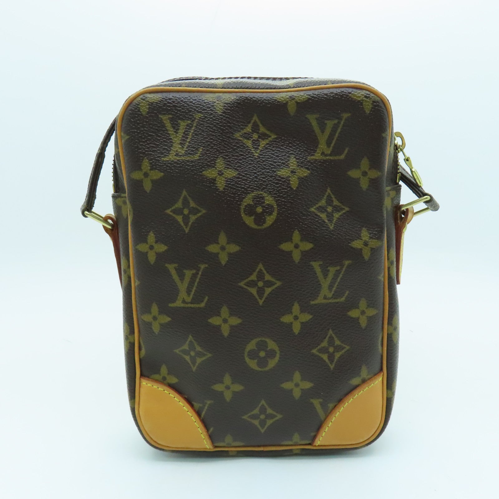 LOUIS VUITTON Monogram Danube Gold Buckle Shoulder Bag Brown