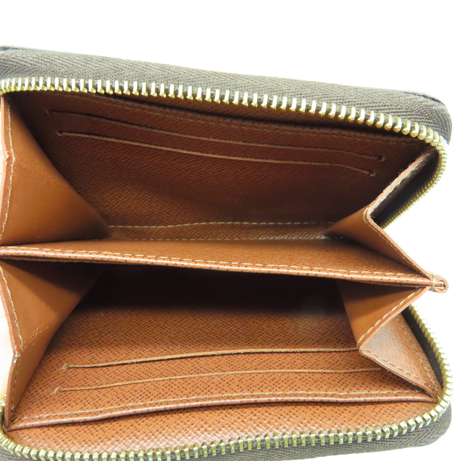 LOUIS VUITTON Monogram Zippy Coin Purse金扣零錢包棕色