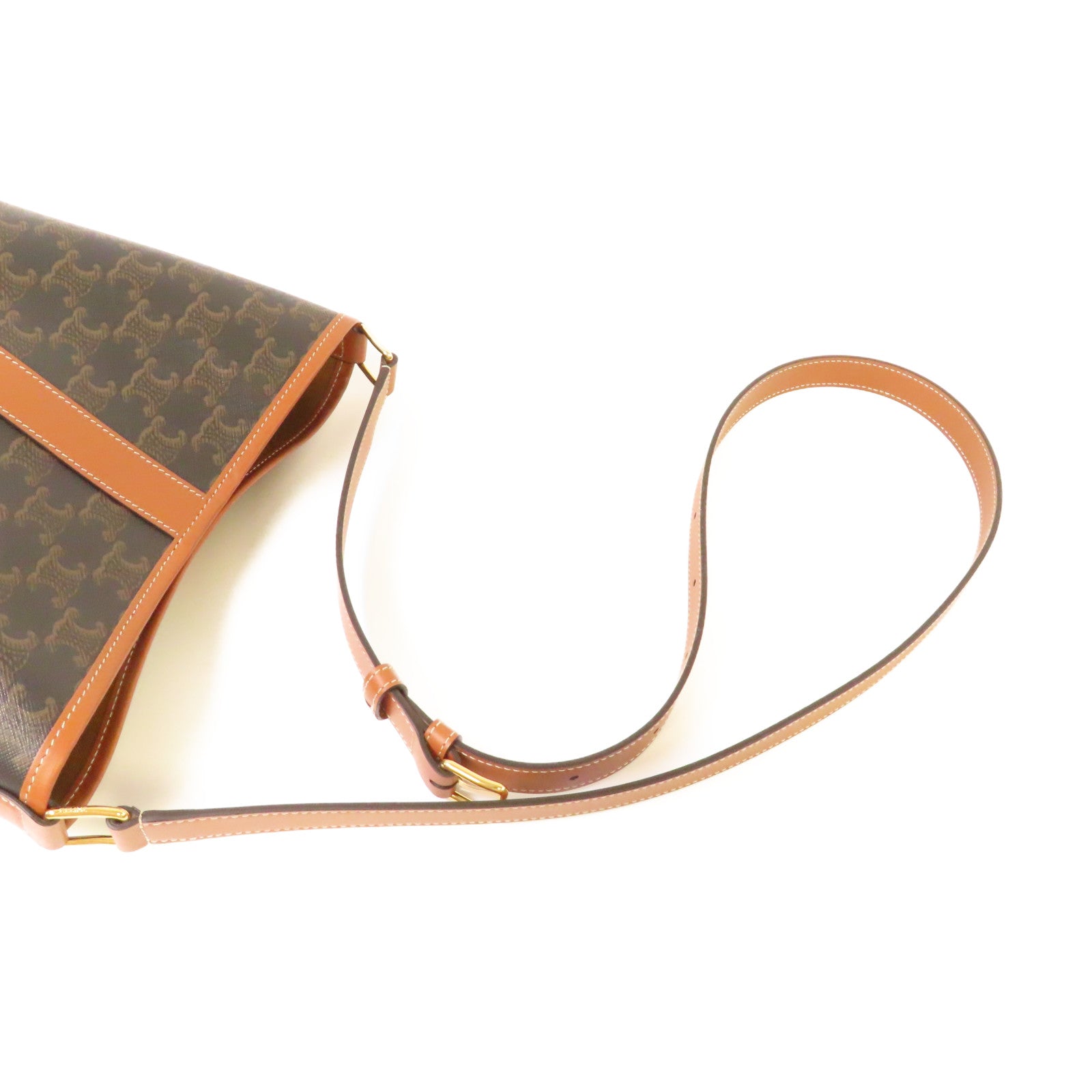 CELINE Triomphe帆布Small Bucket Shoulder Bag金扣肩背袋啡色
