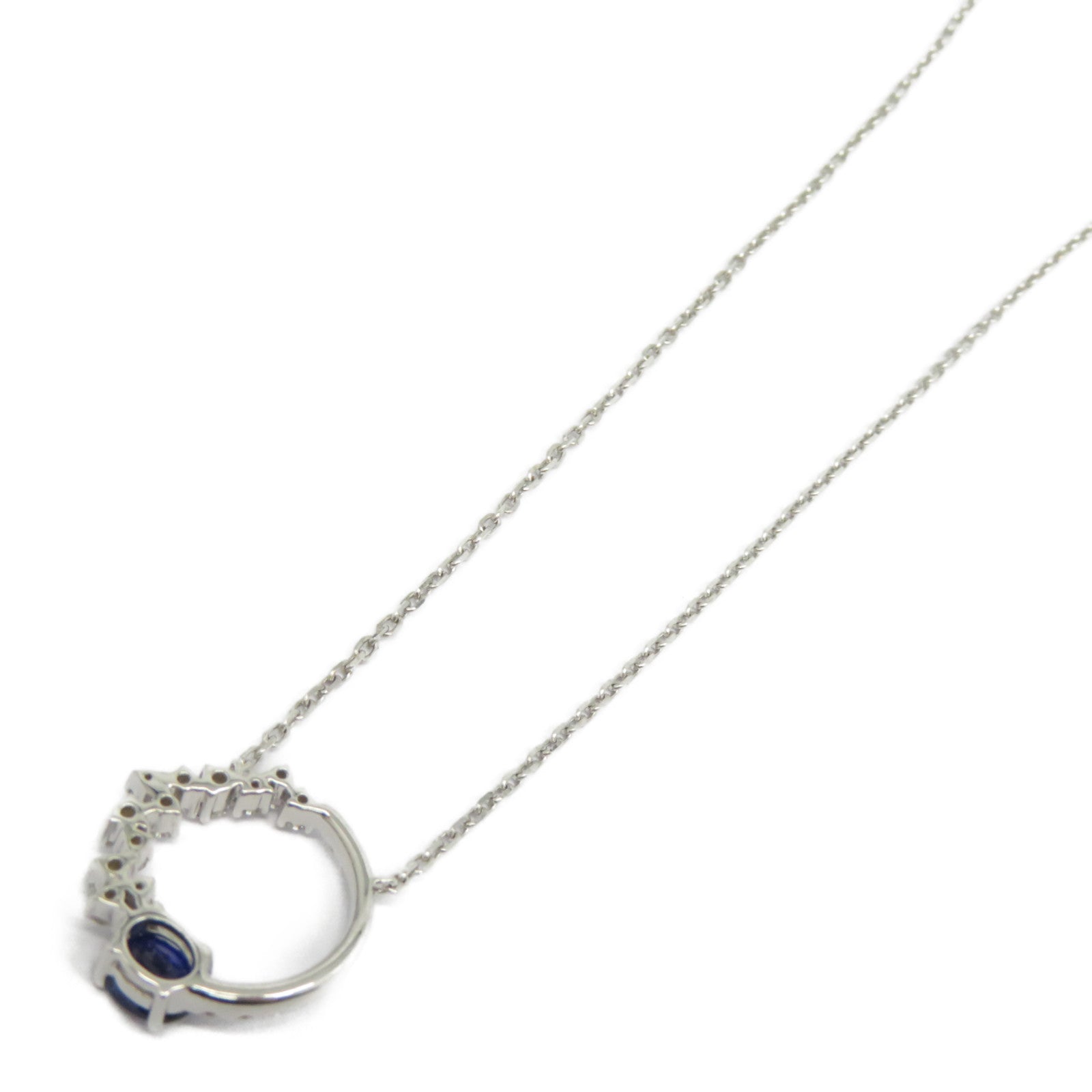 JEWELRY 【激減優惠】18K白金Sapphire Diamond Necklace 0.524ct藍寶石/0.27ct鑽石項鍊