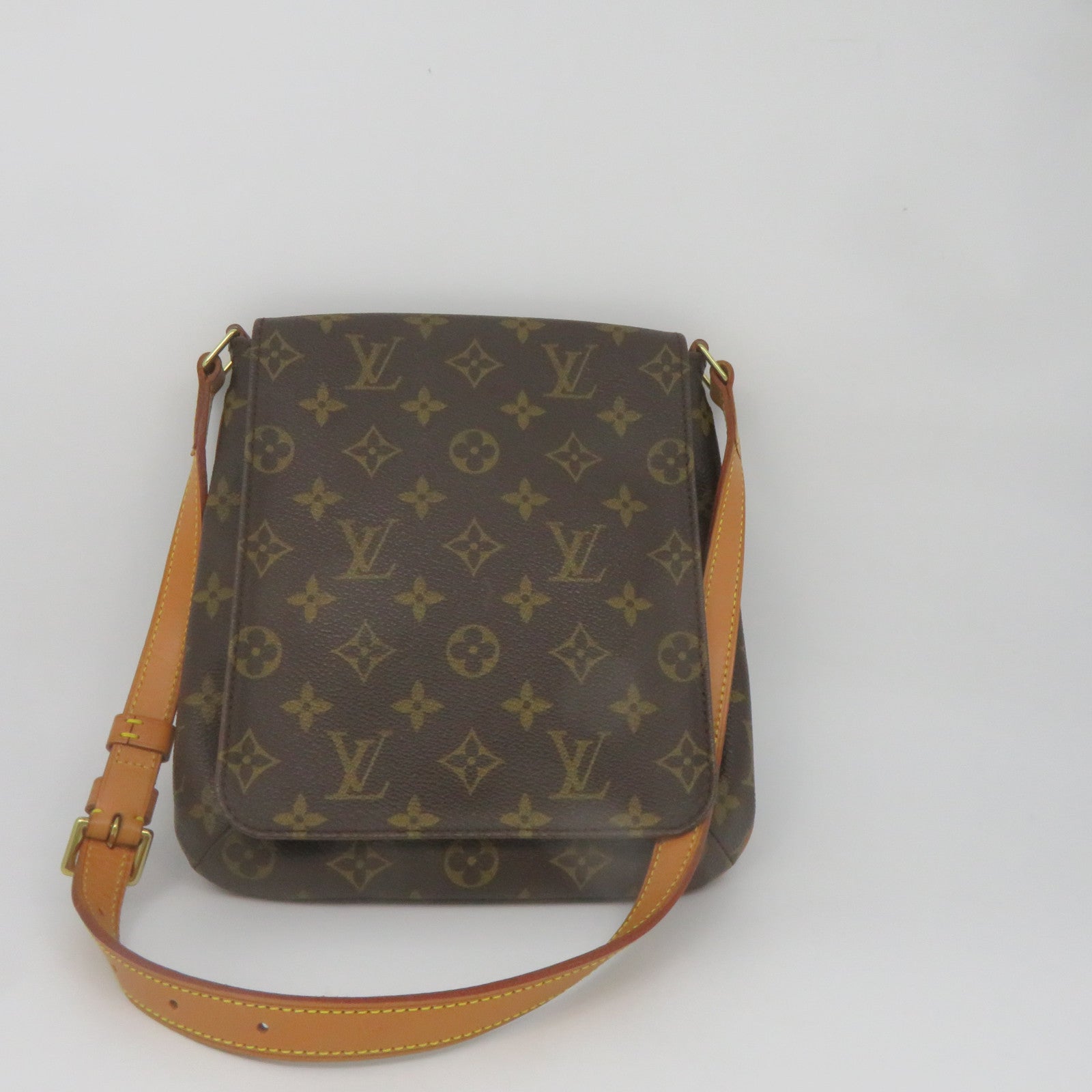LOUIS VUITTON Monogram Musette Shoulder金扣肩背袋啡色