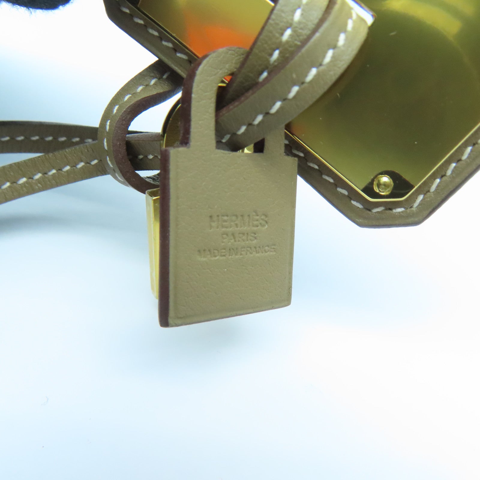 HERMES Swift皮革Necklace项链Etoupe啡色
