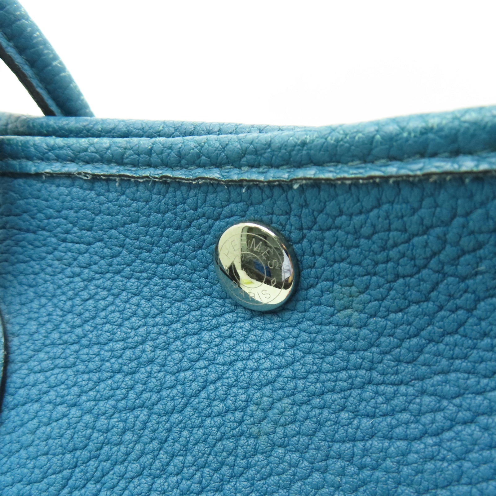 HERMES Country皮革GardenParty PM銀扣手挽袋