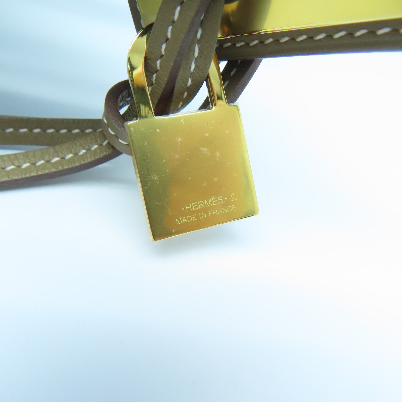 HERMES Swift皮革Necklace项链Etoupe啡色
