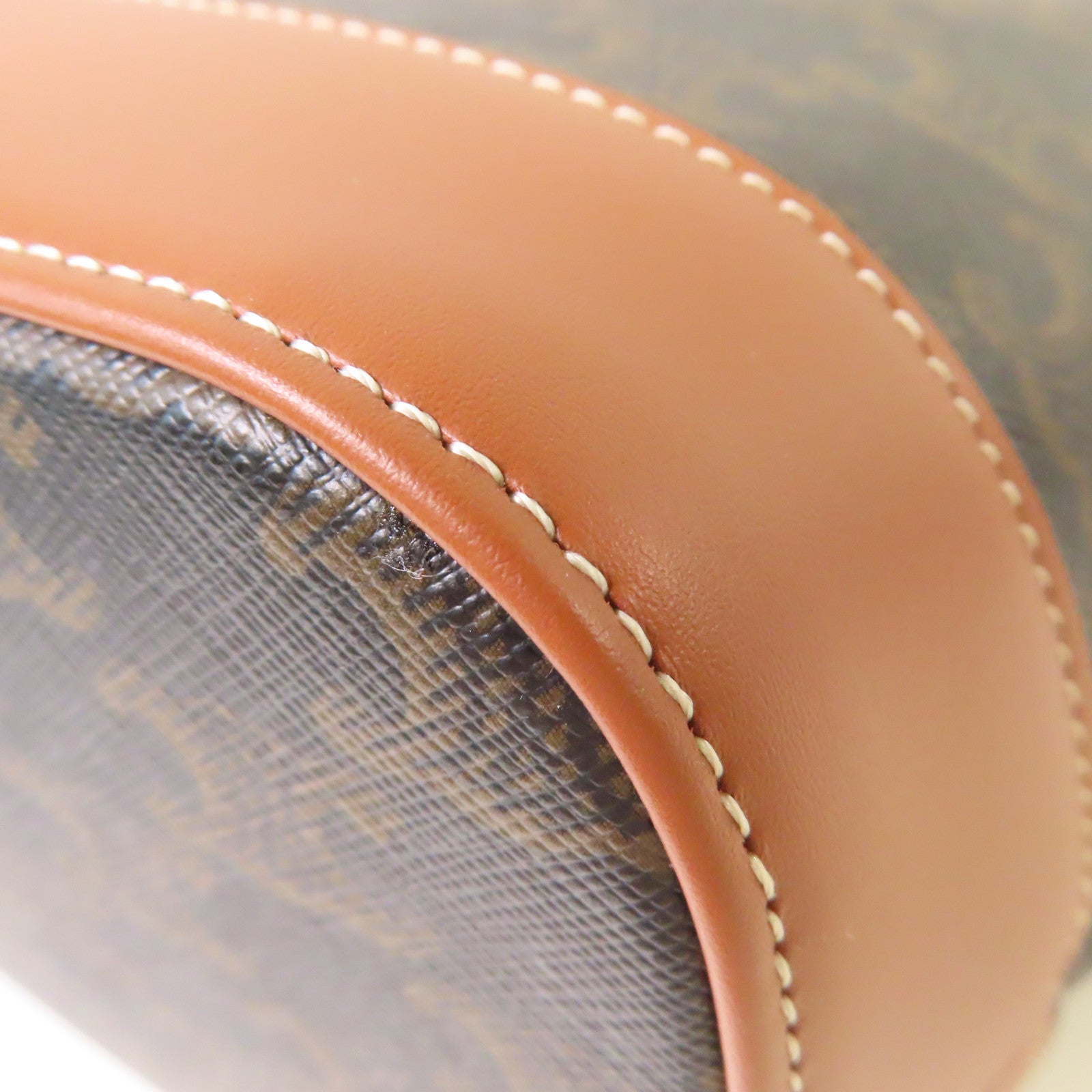 CELINE Triomphe帆布Small Bucket Shoulder Bag金扣肩背袋啡色