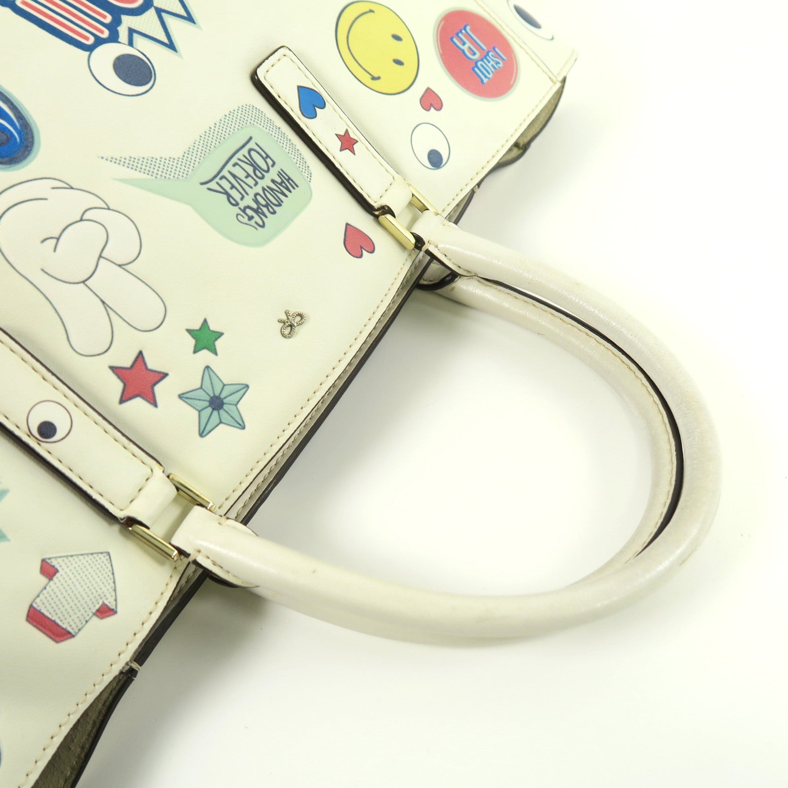 Anya Hindmarch 牛皮皮革Hand Bag金扣手挽袋彩色