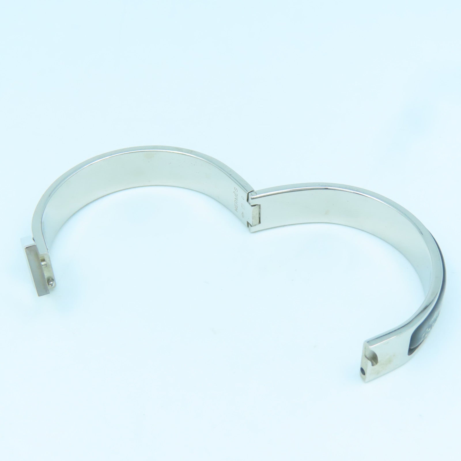 HERMES Metal Bangle Bangle Black Silver