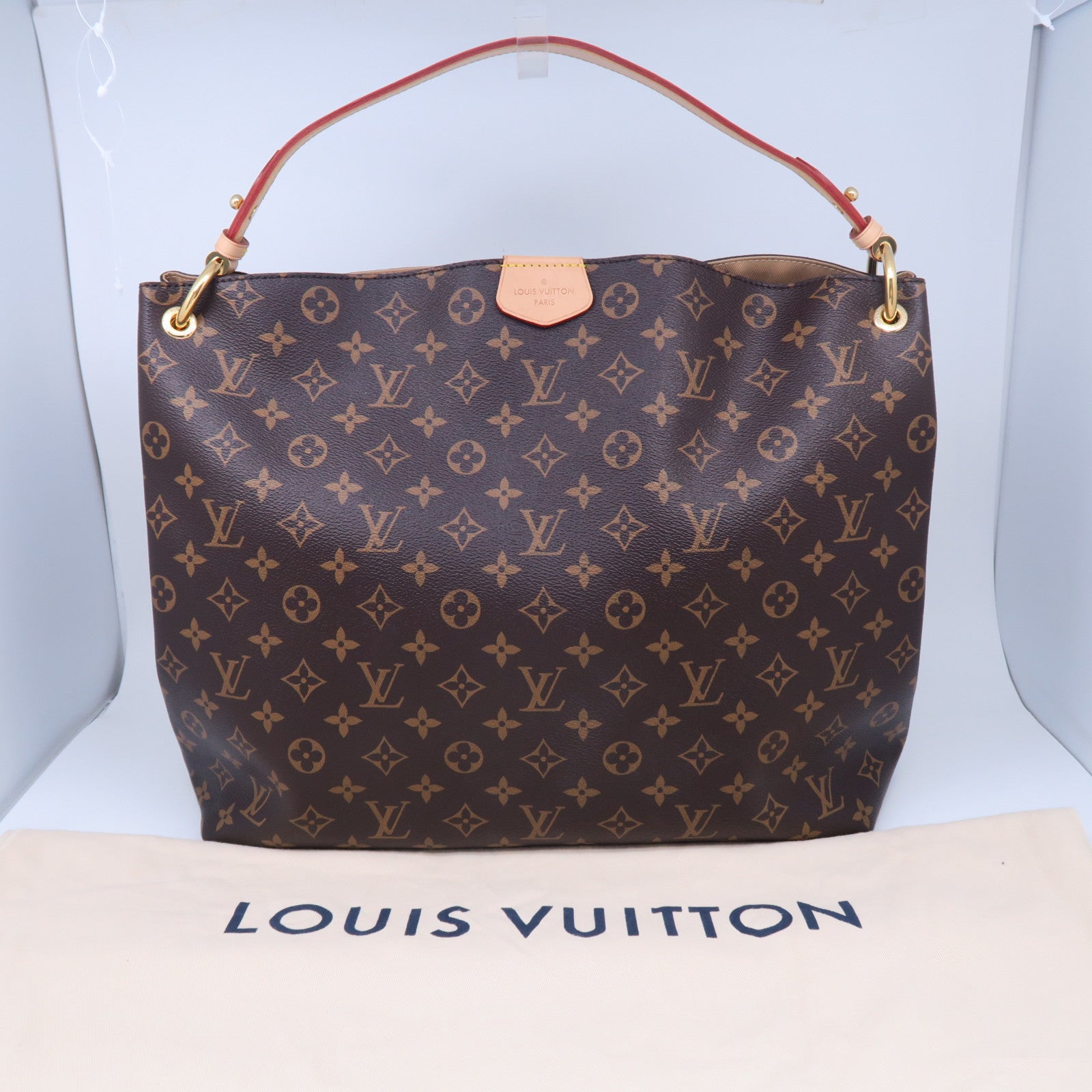 LOUIS VUITTON Monogram Graceful MM金扣肩背袋啡色
