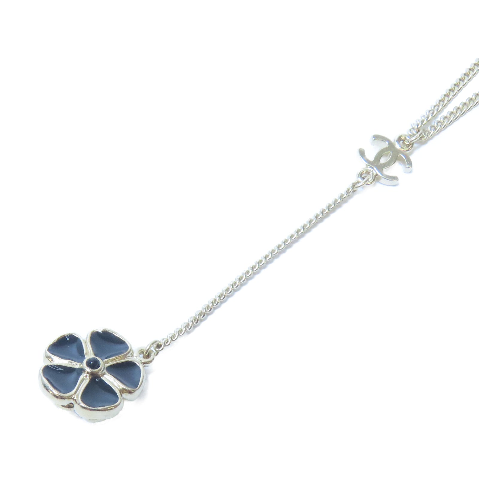 CHANEL 金屬Necklace金扣項鍊金色/黑色